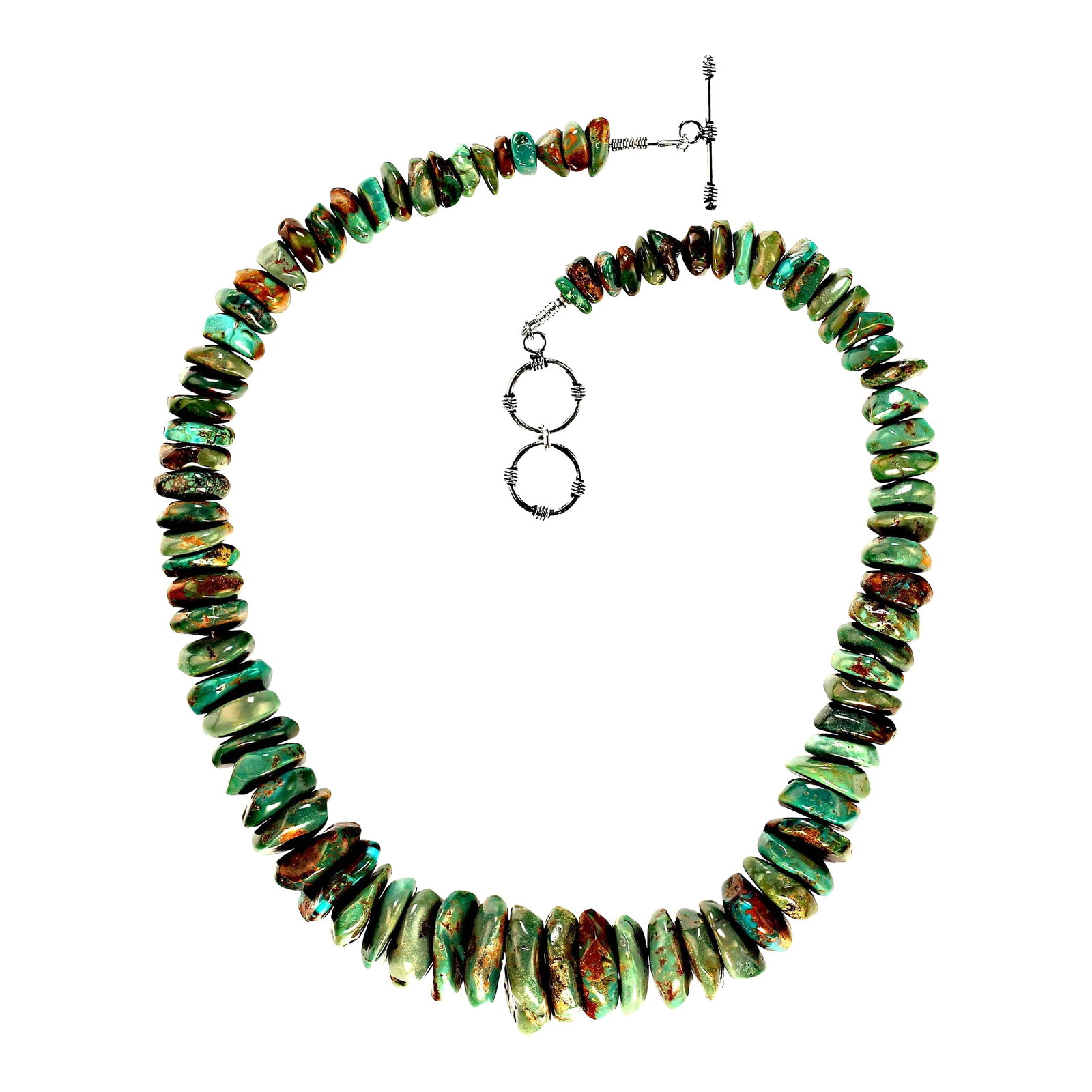 Graduated Green Turquoise Matrix Necklace - 2