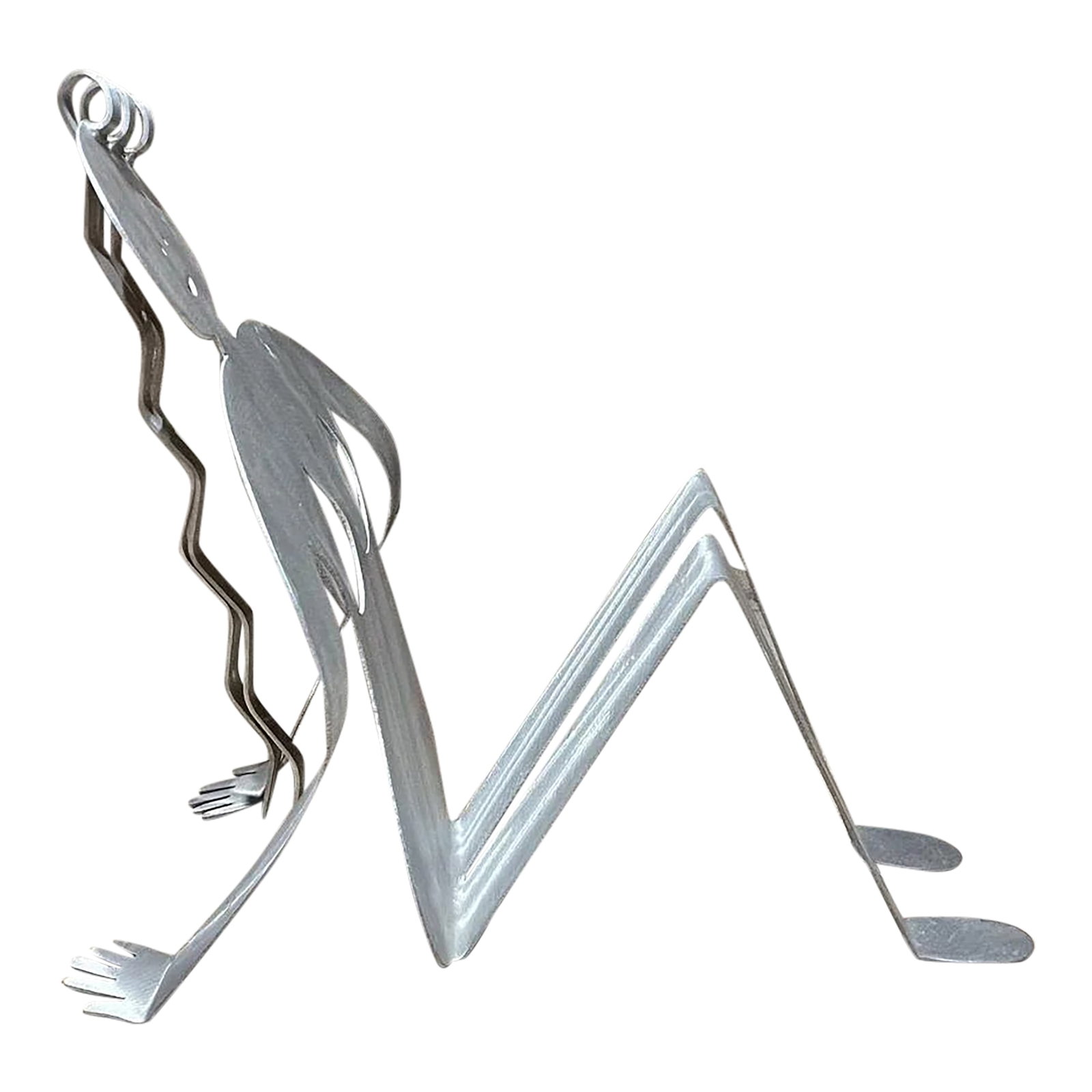 1990s Postmodern Girl Magazine Holder Fred Garbotz Rockledge Design Studio: For your consideration, a magazine holder rack with a figural reclined of a girl, designed by Fred Garbotz for Rockledge Design Studio. USA circa the 1990s. Handmade postmodern sculpture brushed
