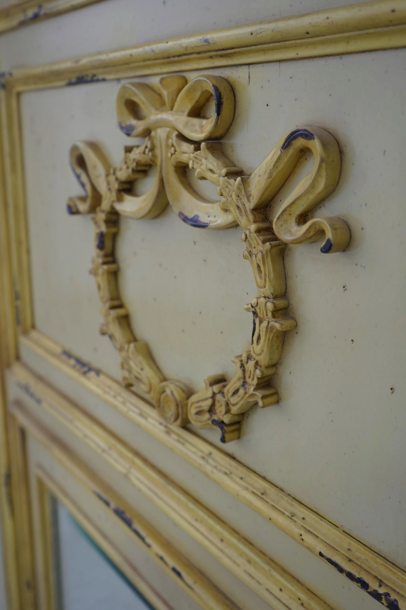 French Louis XVI Style Painted Finish Mirror - 7