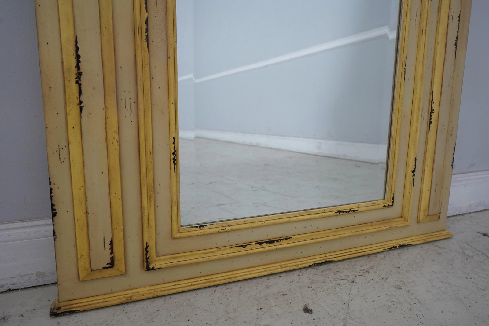 French Louis XVI Style Painted Finish Mirror - 9