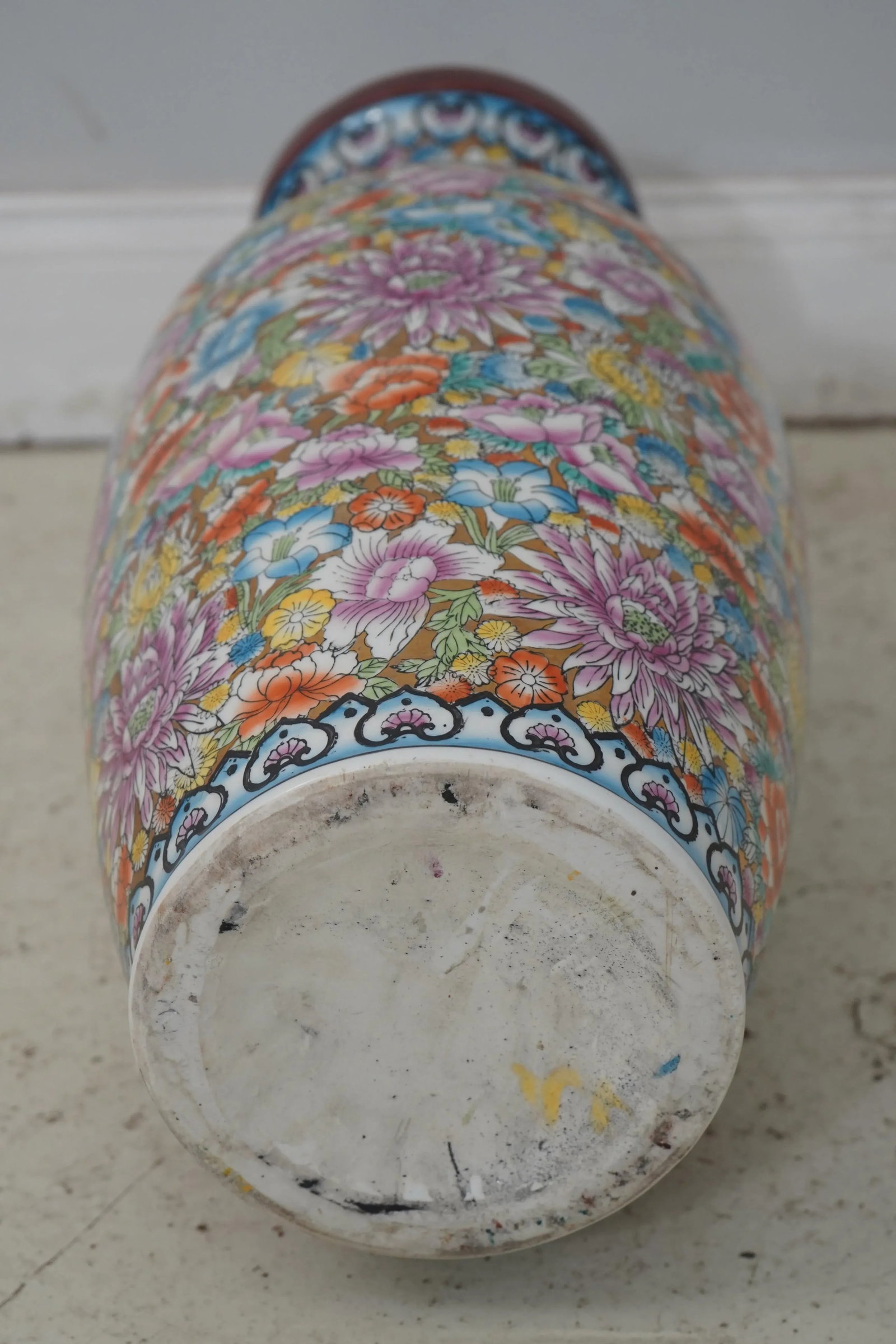 Vintage Chinese Porcelain Floral Decorative Large Vase - 7