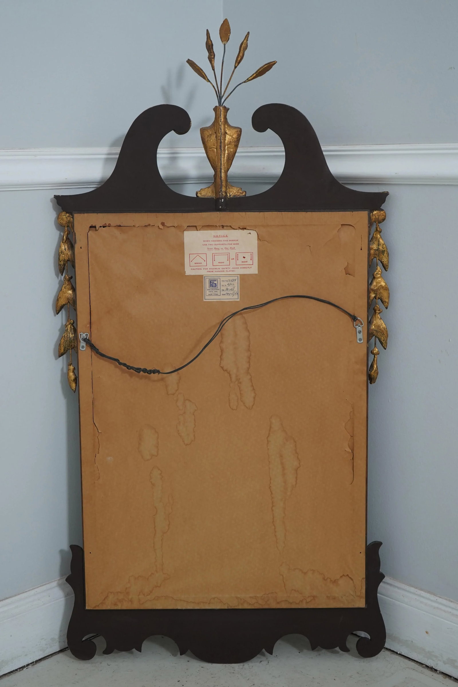 Friedman Brothers Vintage Model 4832 Chippendale Style Mahogany Mirror - 10