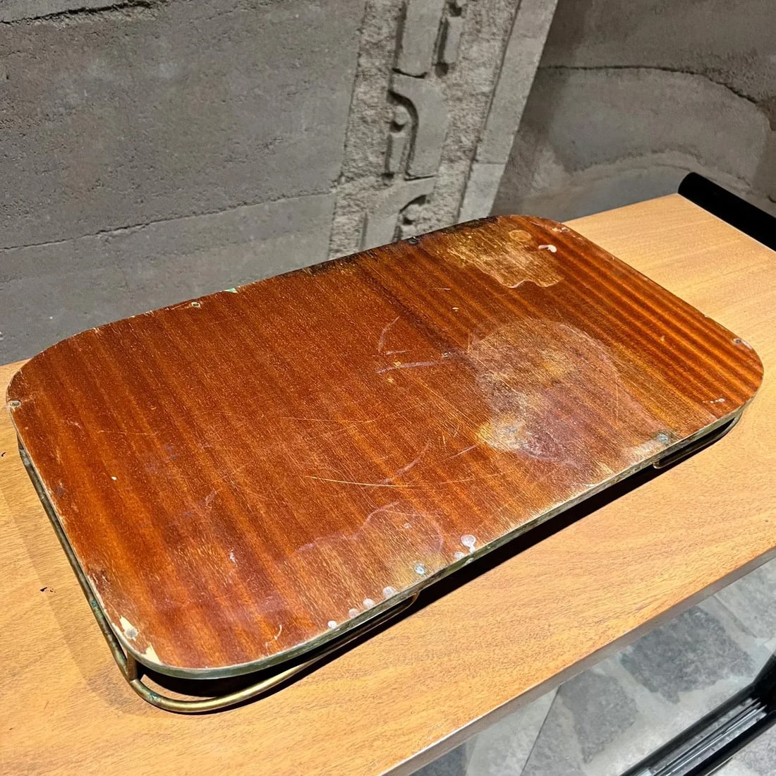 Aldo Tura Green Serving Tray, Lacquered Goatskin, Mid-Century 1950s - 6