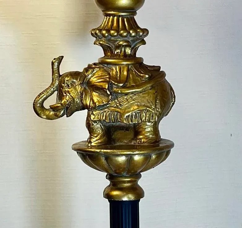 Vintage Regency Elephant on Column Table Lamp - 4