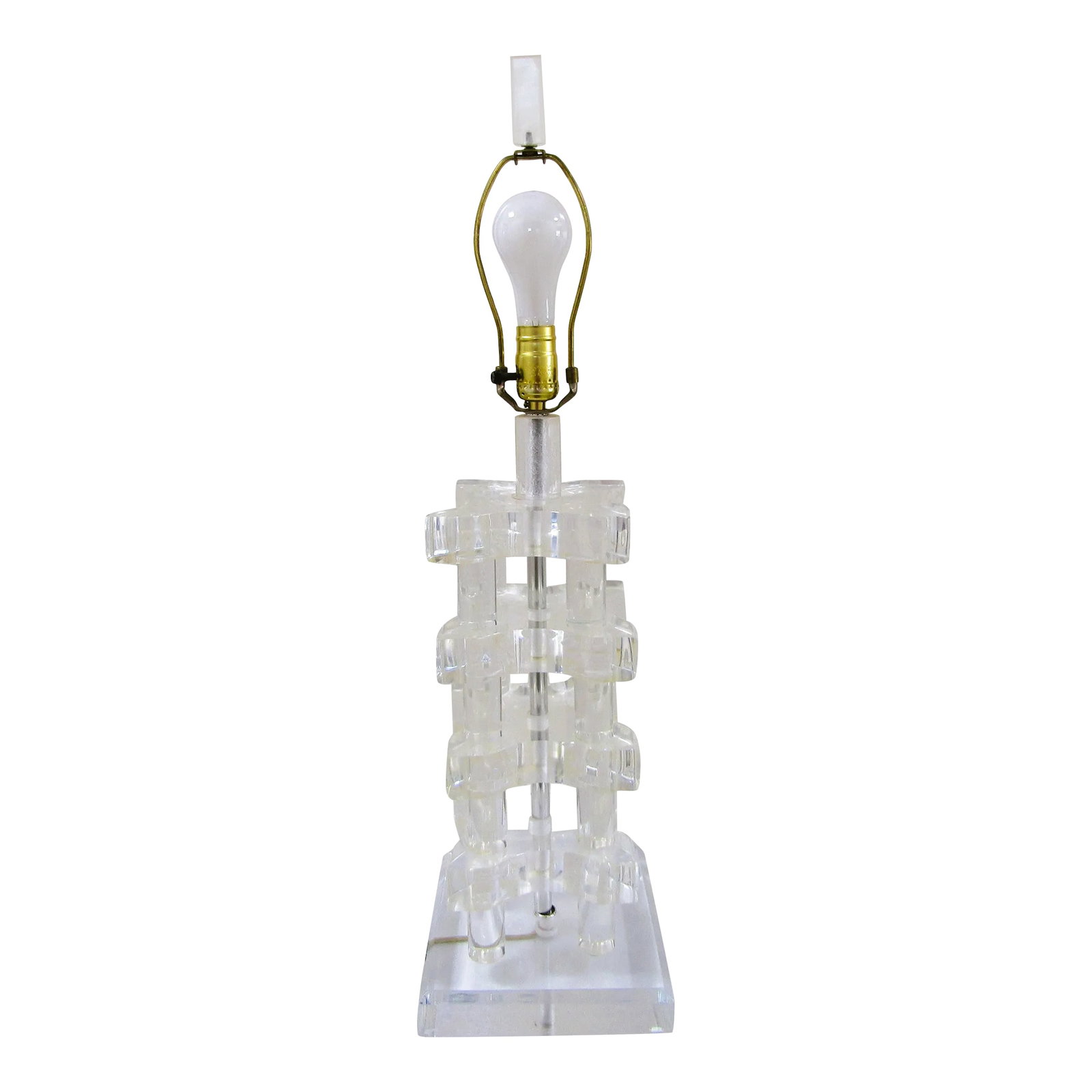 Vintage Mid-Century Modern Stacked Lucite Acrylic Table Lamp (1 of 11)