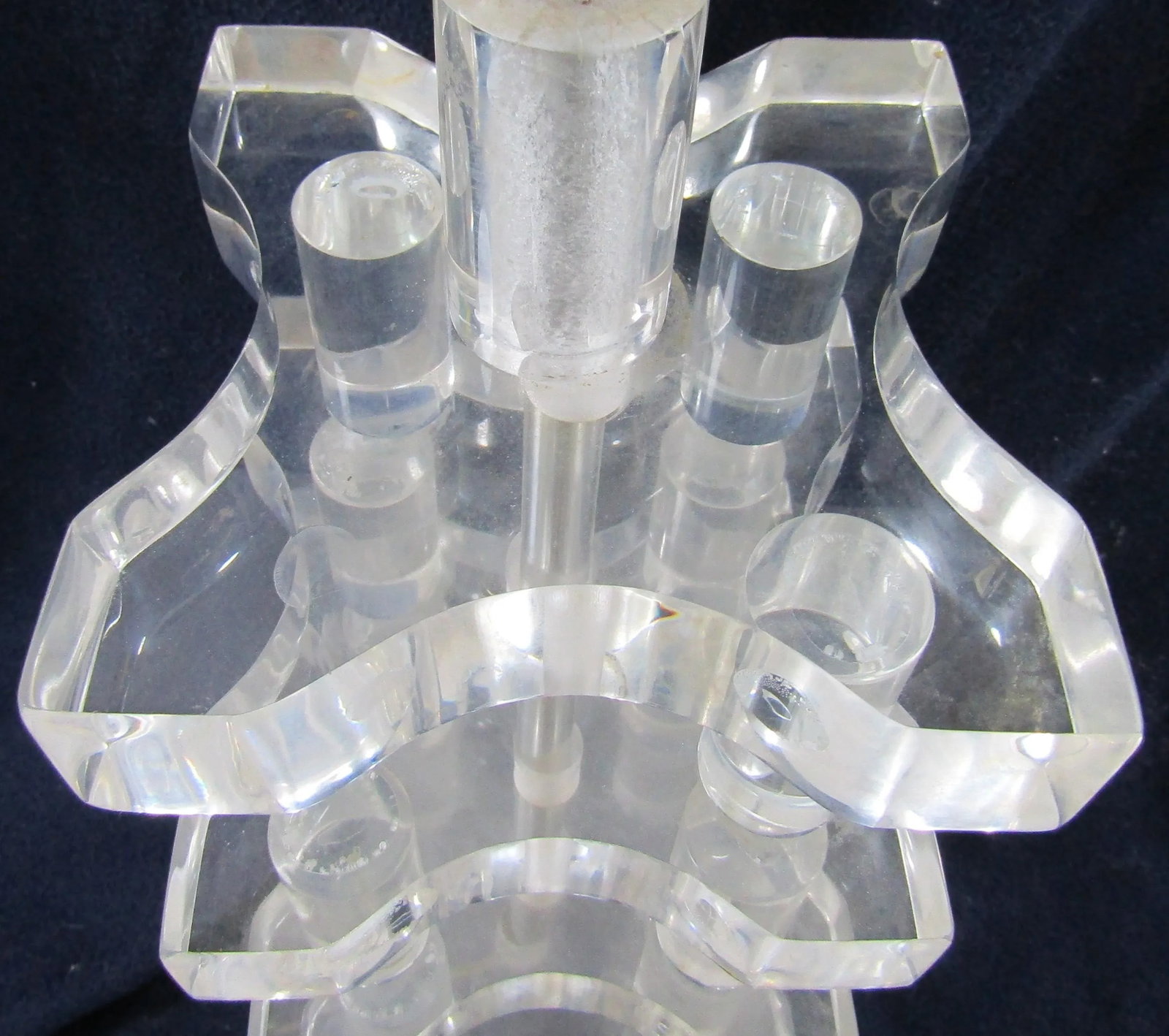 Vintage Mid-Century Modern Stacked Lucite Acrylic Table Lamp - 6