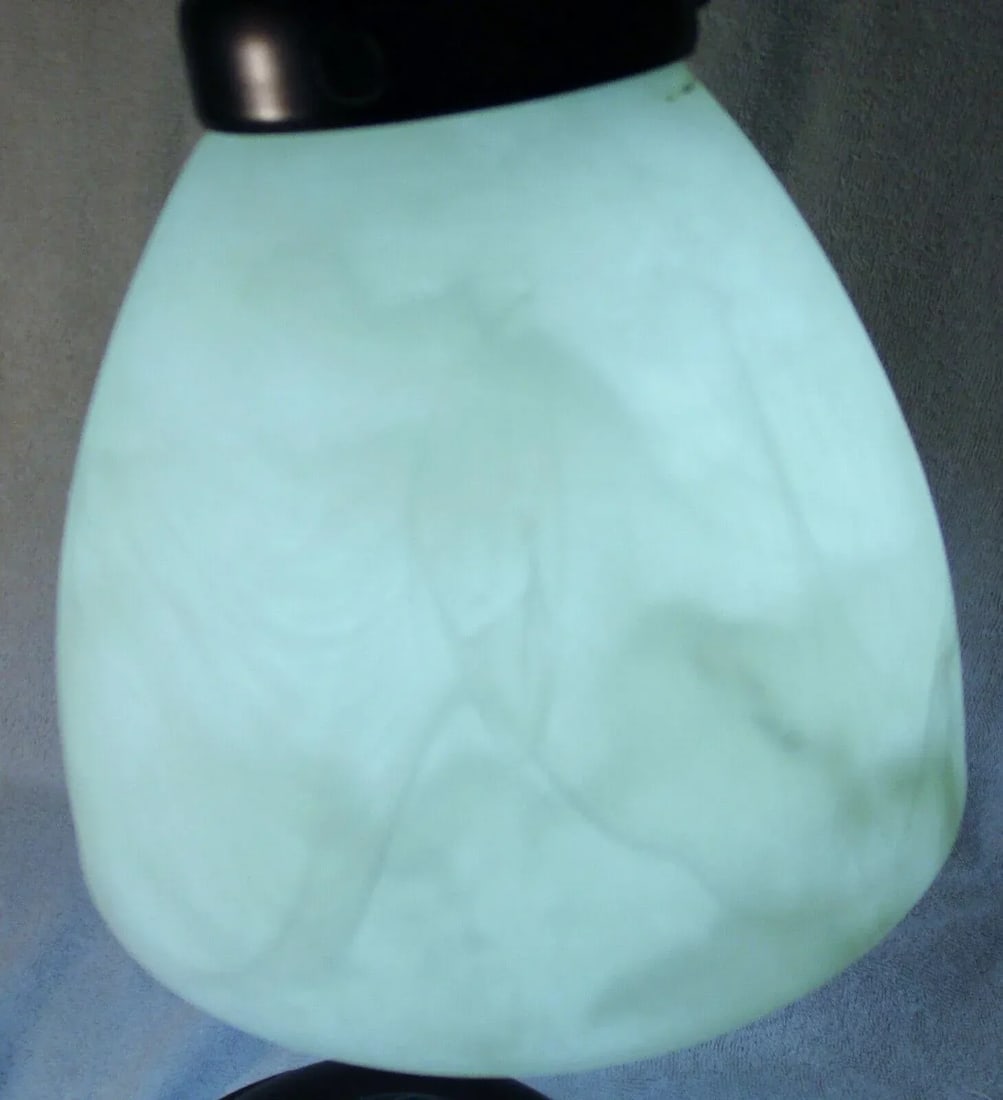 1990s OttLite Bronze Alabaster Shade Table Desk Lamp - 10