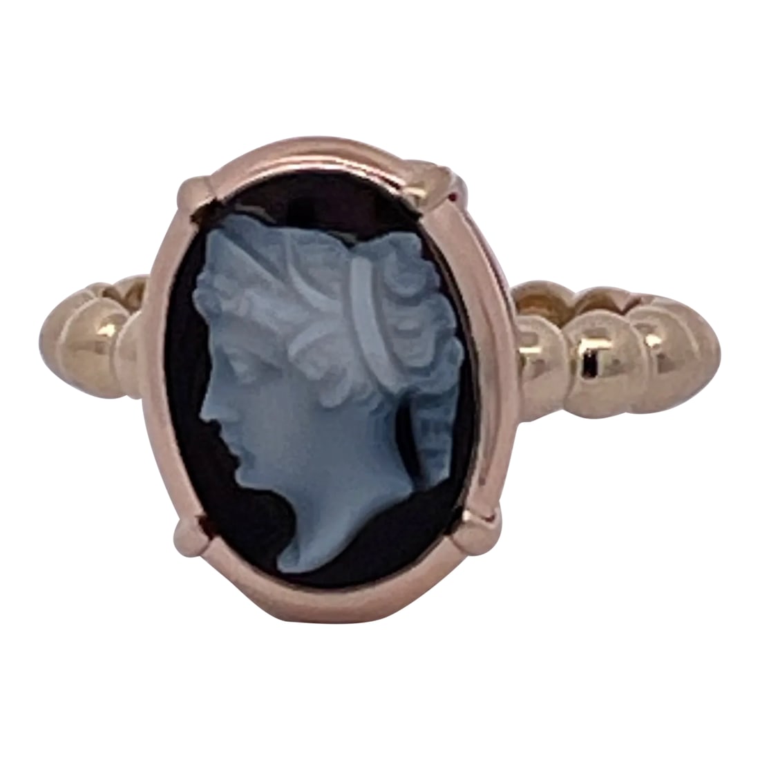 1960s Hardstone Cameo Portrait of a Lady Ring Size 6: This is part of Chairish's Fine Jewelry assortment. Hardstone Cameo Portrait of a Lady size 6 This lovely ring started life as a stick pin but I changed it into a lovely ring. This portrait of a lady