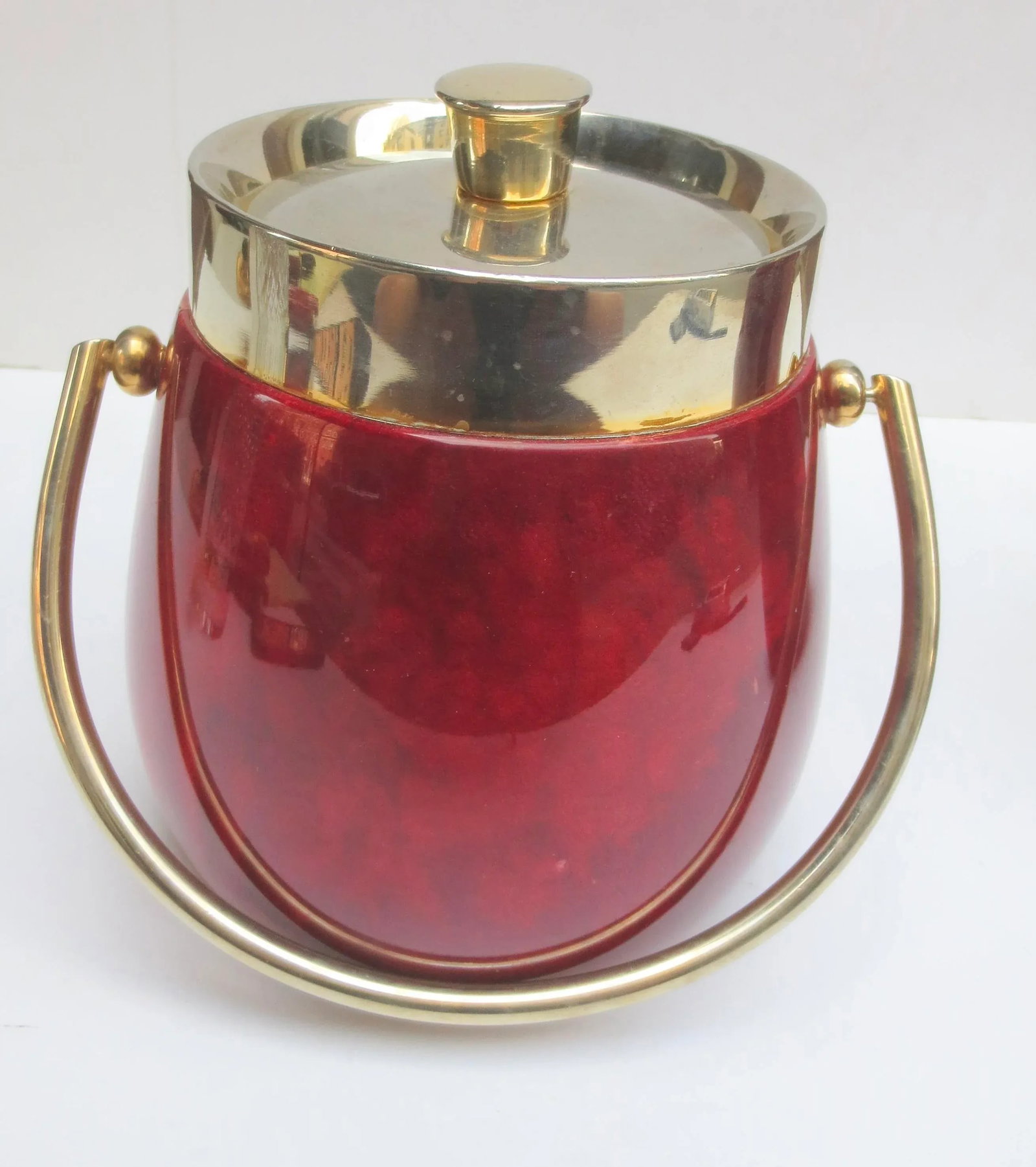 Aldo Tura Bar Set Lacquered Goat Skin -Set of 4 - 6