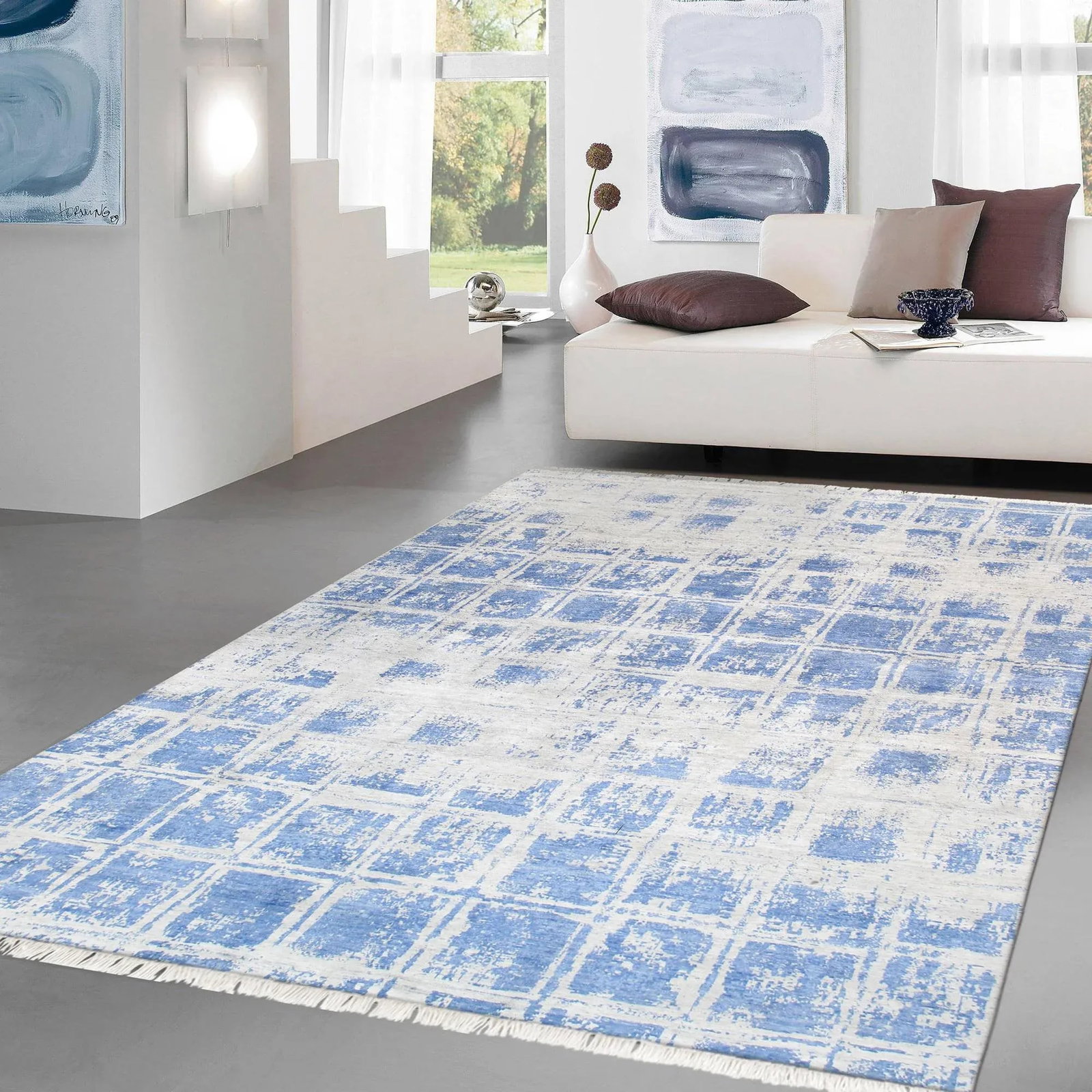 Pasargad Home Modern Silk Area Rug- 8' * 10'2'' - 3