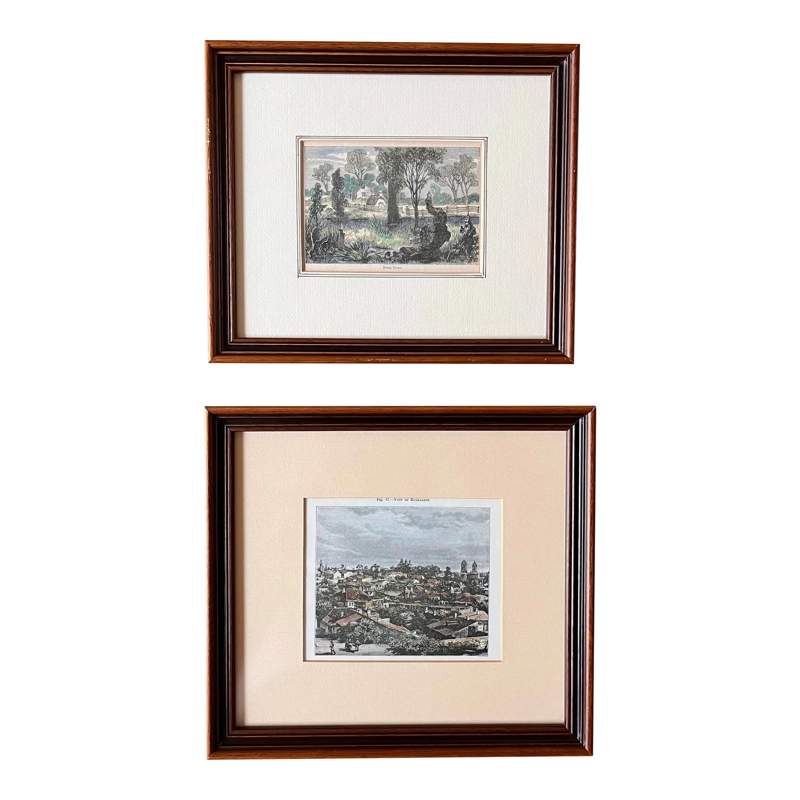 Set of 2 Antique 18th Century Framed Hand Colored Engravings (1 of 12)