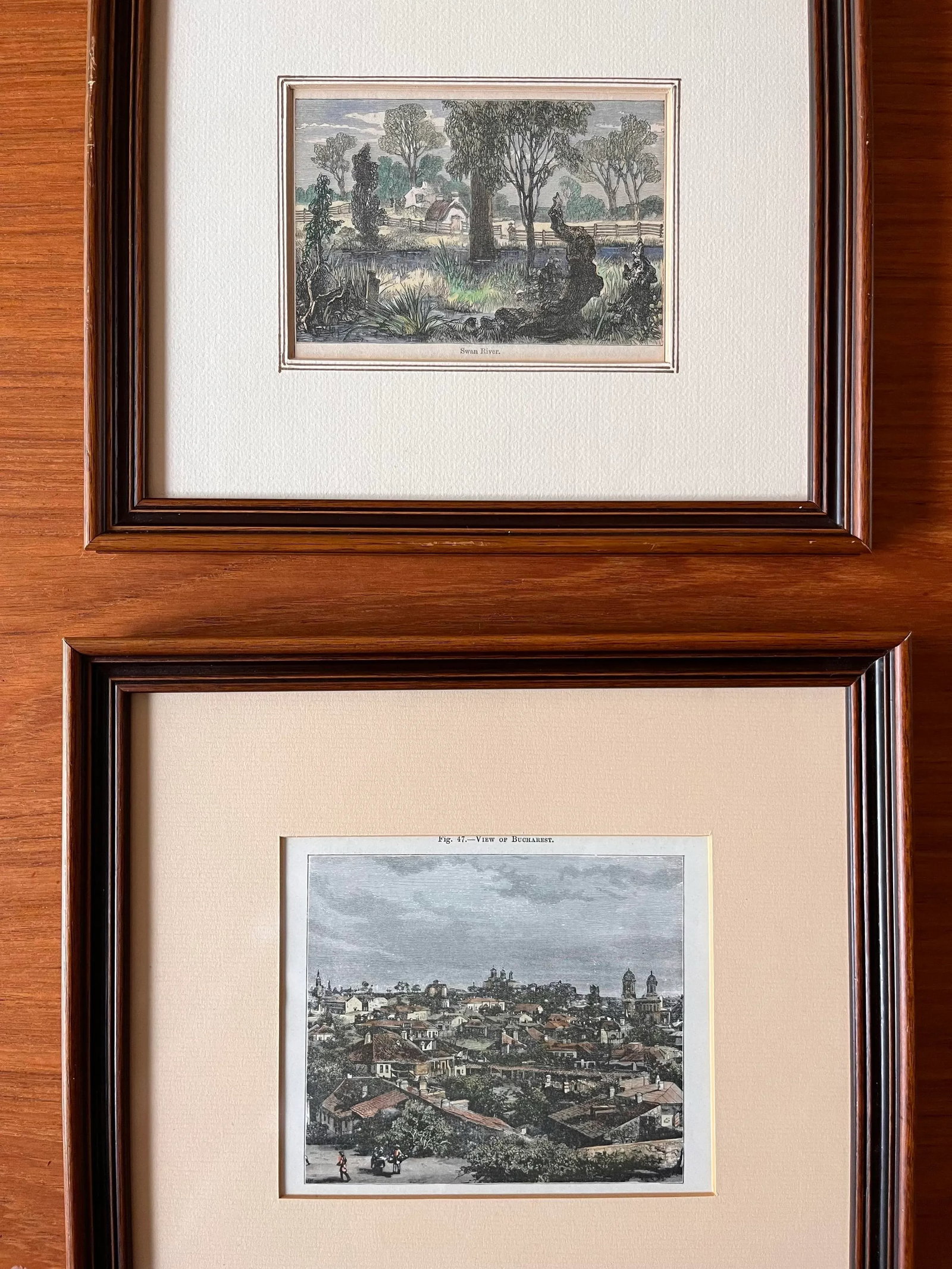 Set of 2 Antique 18th Century Framed Hand Colored Engravings - 3