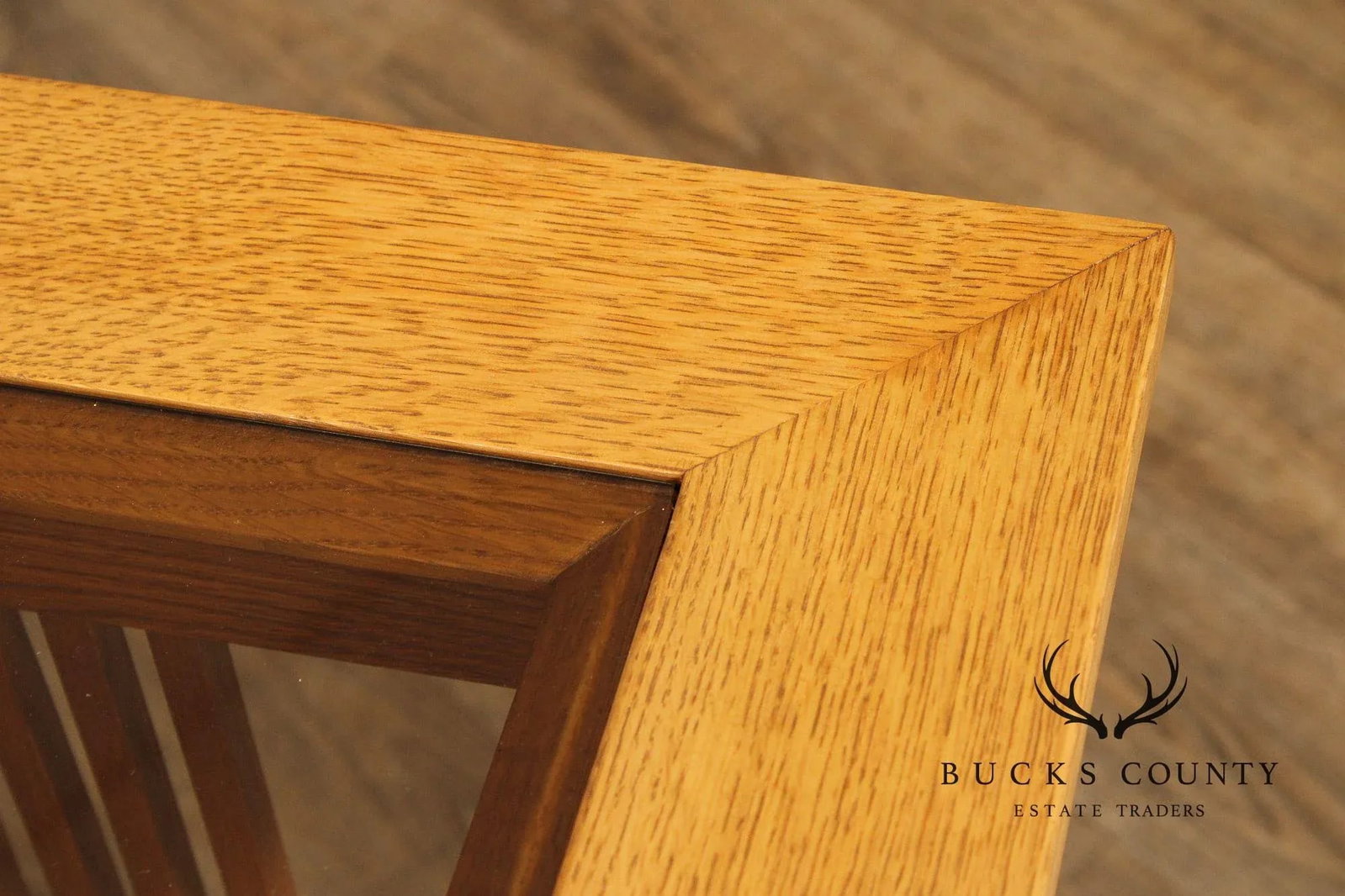 Stickley Mission Collection Oak and Glass Lamp Table - 4