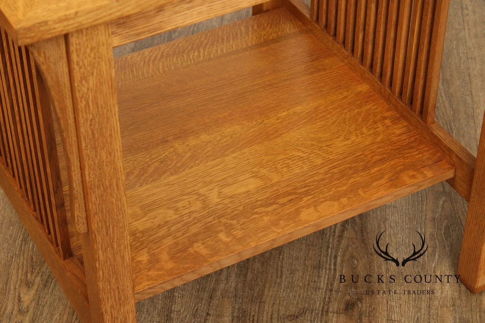Stickley Mission Collection Oak and Glass Lamp Table - 5