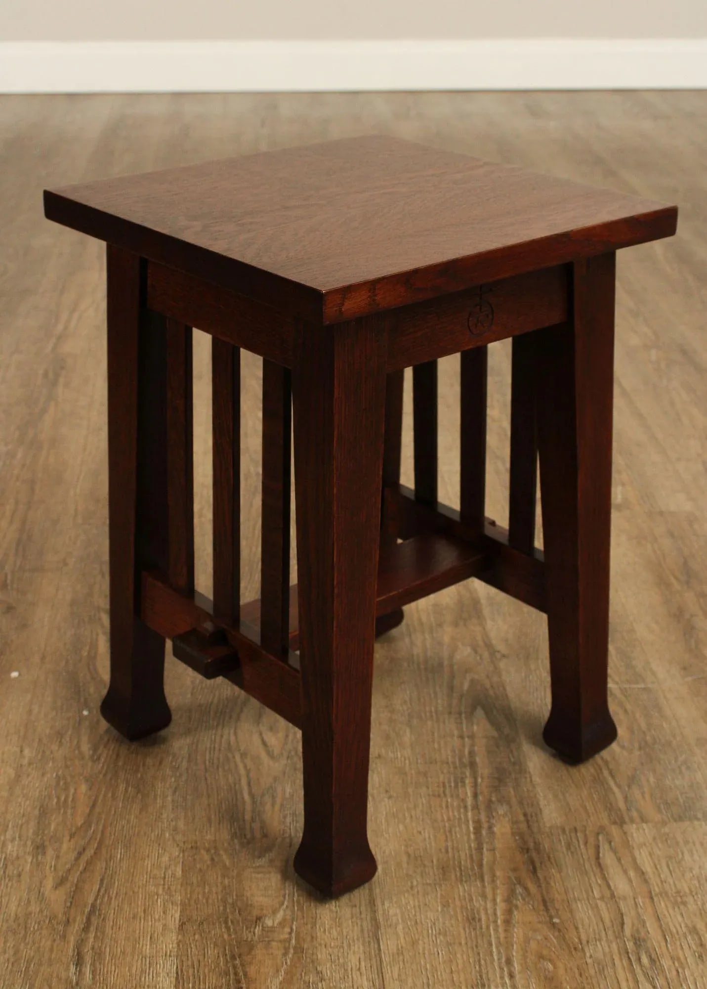 Stickley Mission Collection Oak Roycroft Tabouret Table - 7