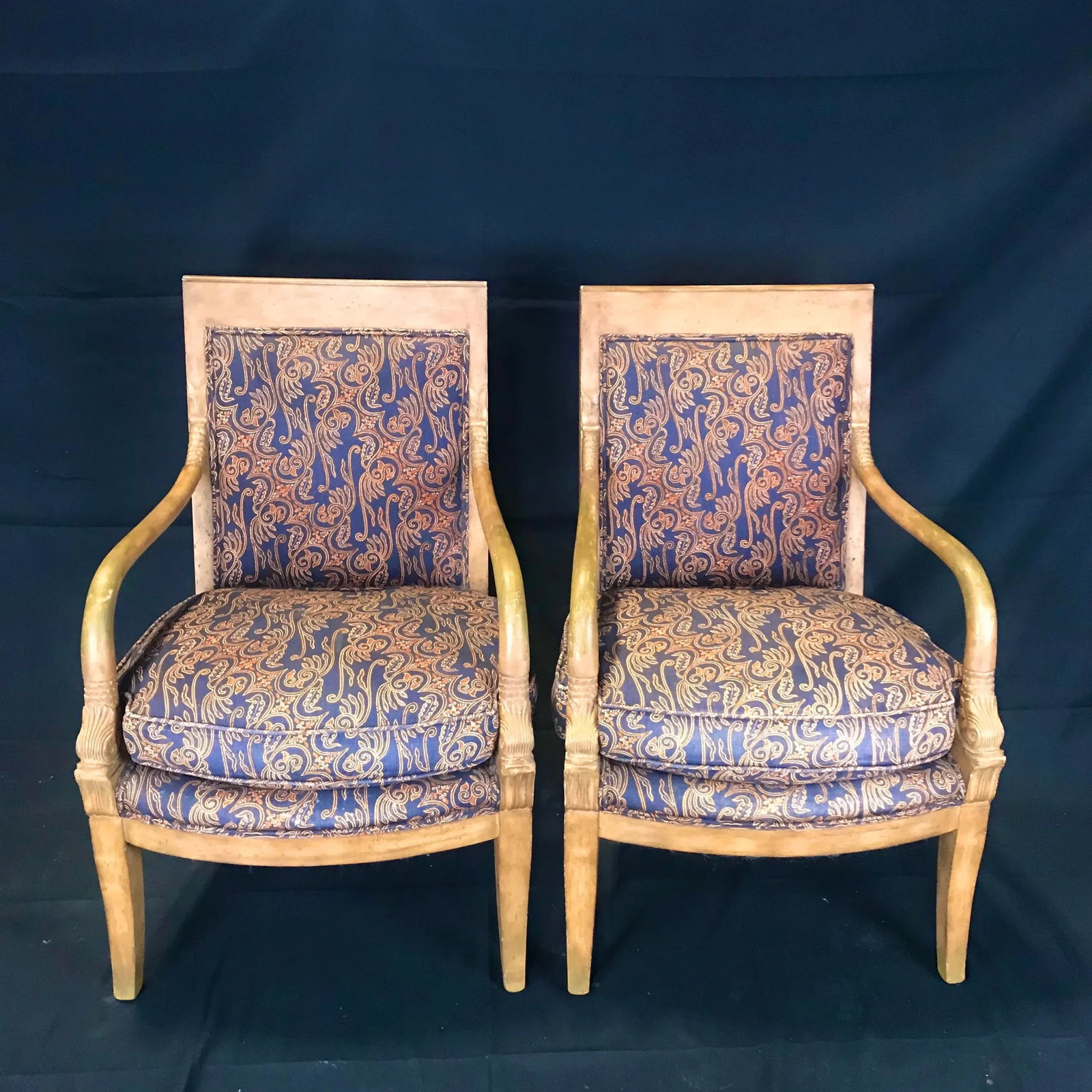 1940s Vintage French Empire Style Armchairs- A Pair - 11
