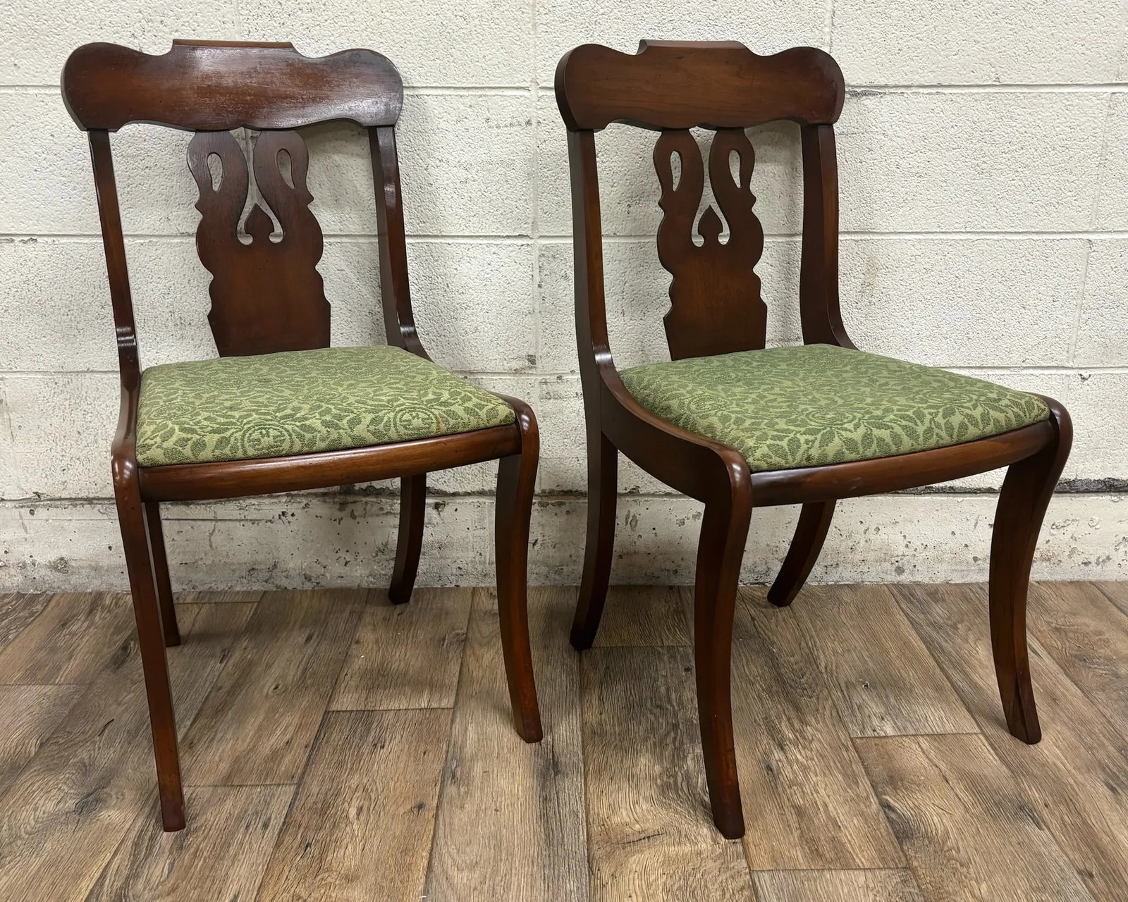 Vintage American Empire Style Mahogany Dining Chairs Accent Chairs - 2
