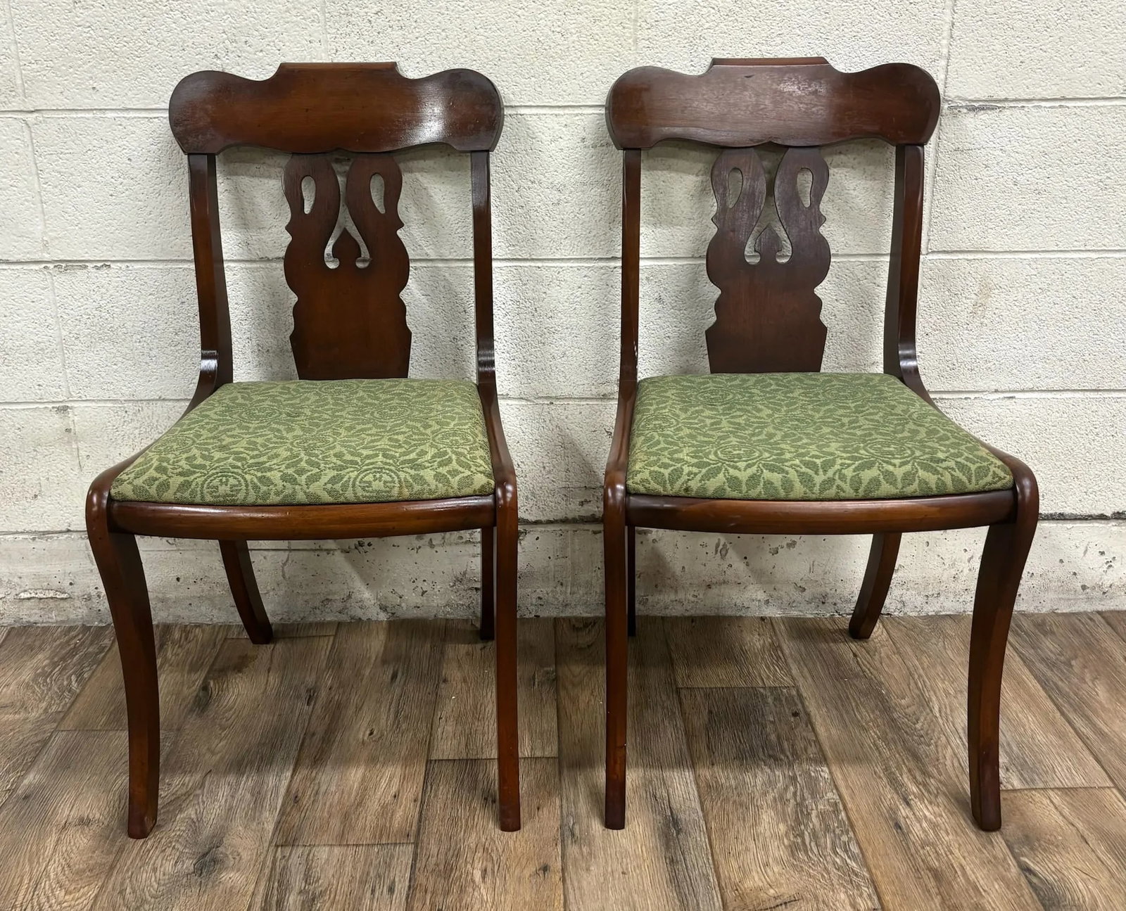 Vintage American Empire Style Mahogany Dining Chairs Accent Chairs - 4