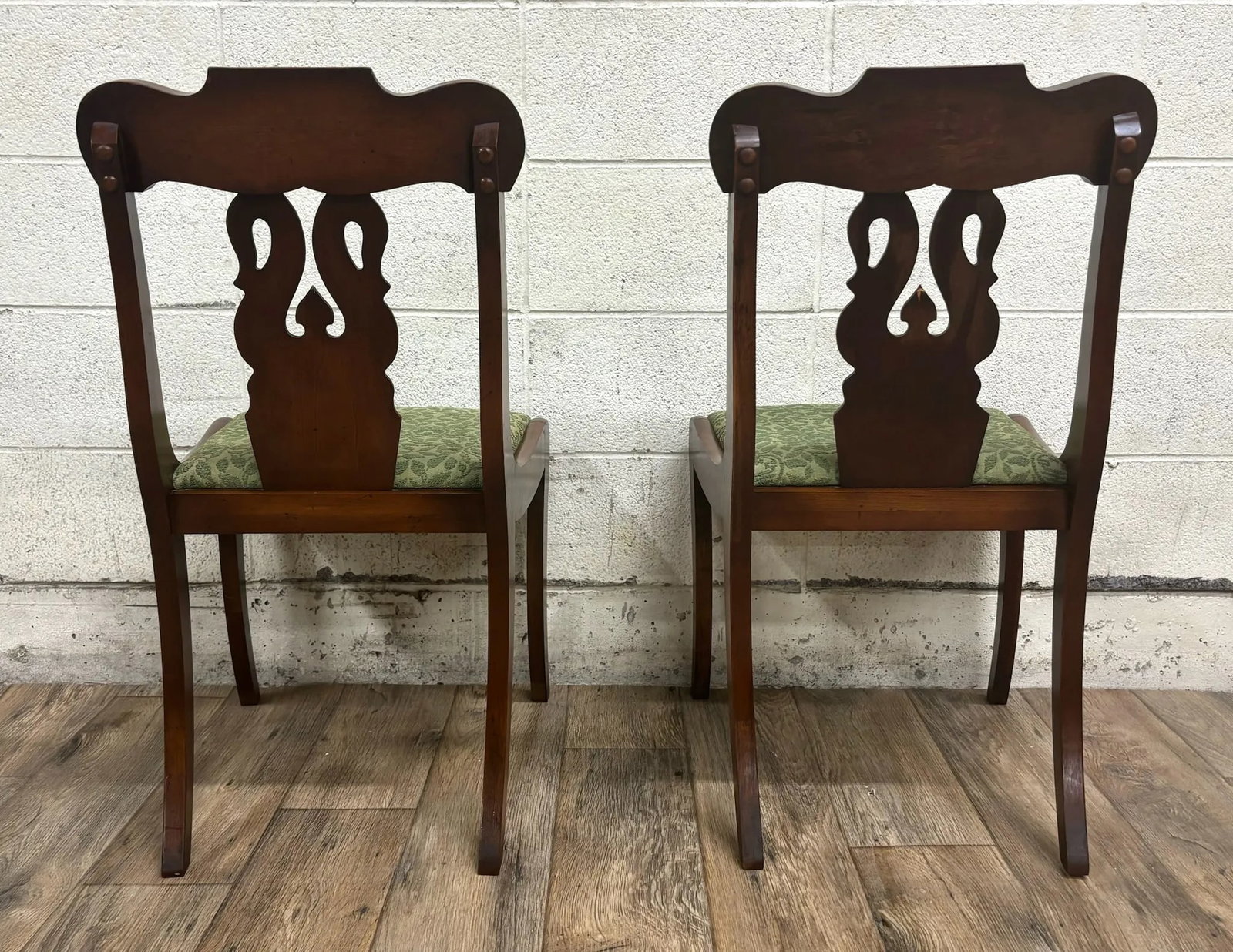 Vintage American Empire Style Mahogany Dining Chairs Accent Chairs - 5