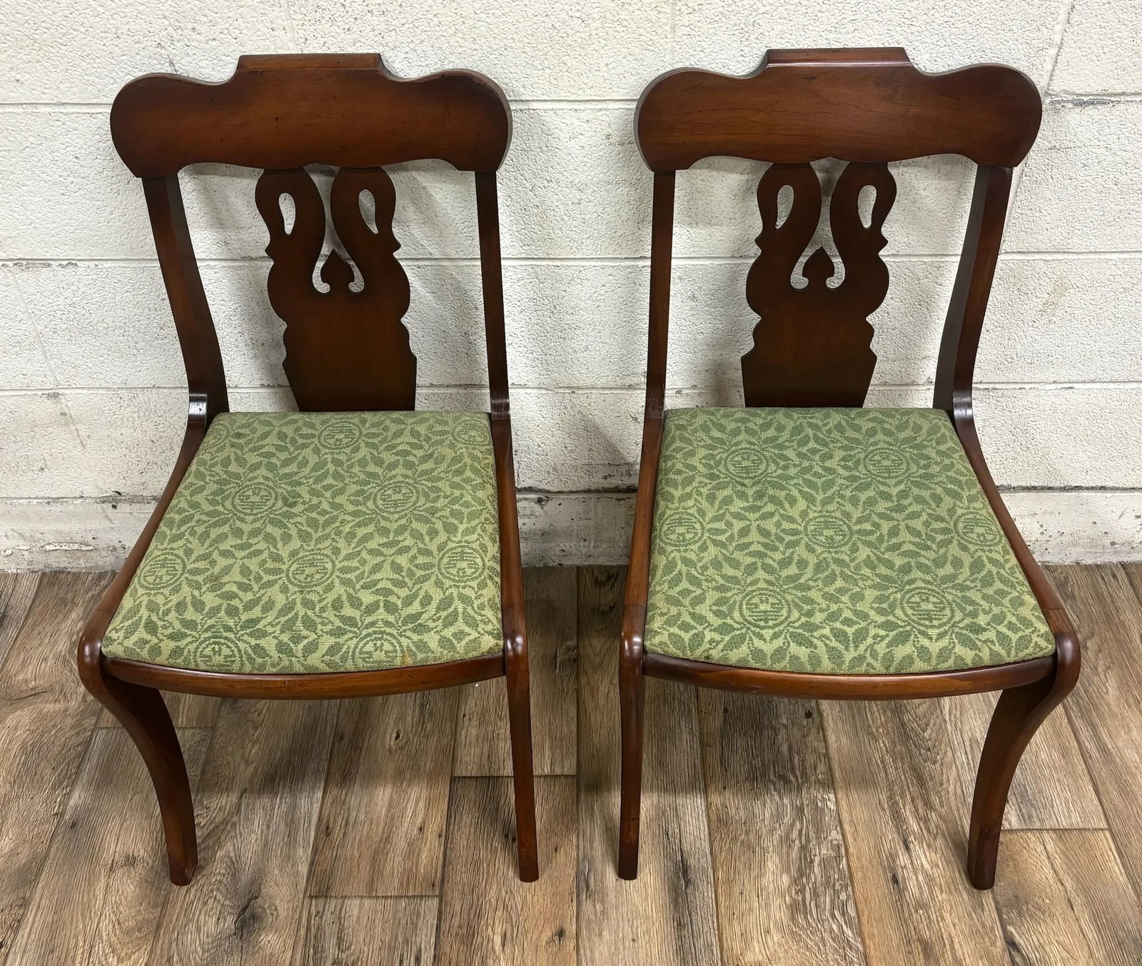 Vintage American Empire Style Mahogany Dining Chairs Accent Chairs - 6