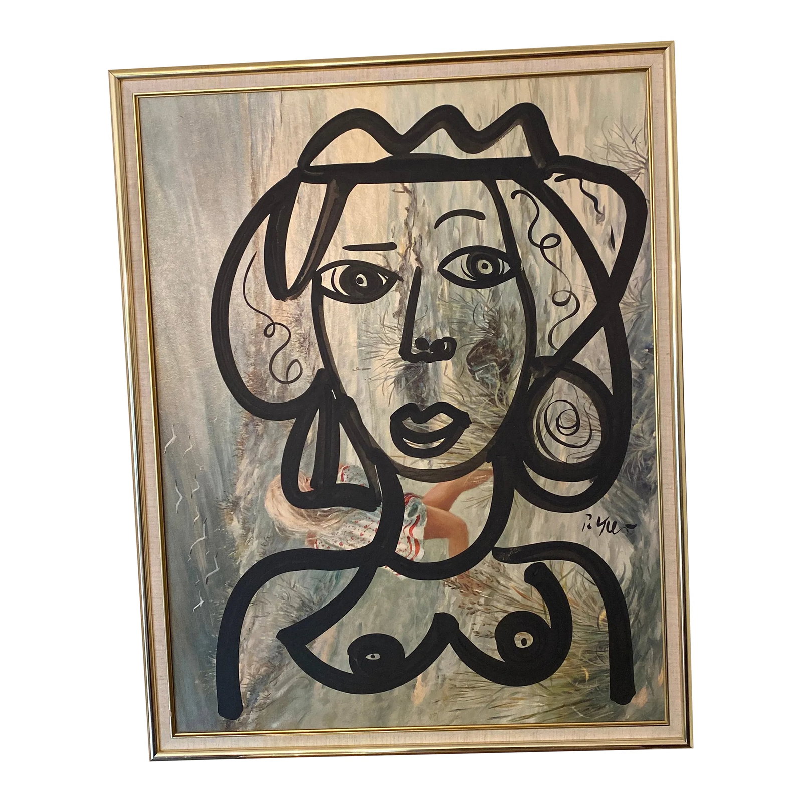 Abstract Painting on Canvas by Peter Keil - Framed: Peter Keil is a German artist that focuses primarily on abstract expressionism. Keil painted with some of the greats including, Joan Miro, Andy Warhol and Pablo Picasso, to name a few. This piece is o