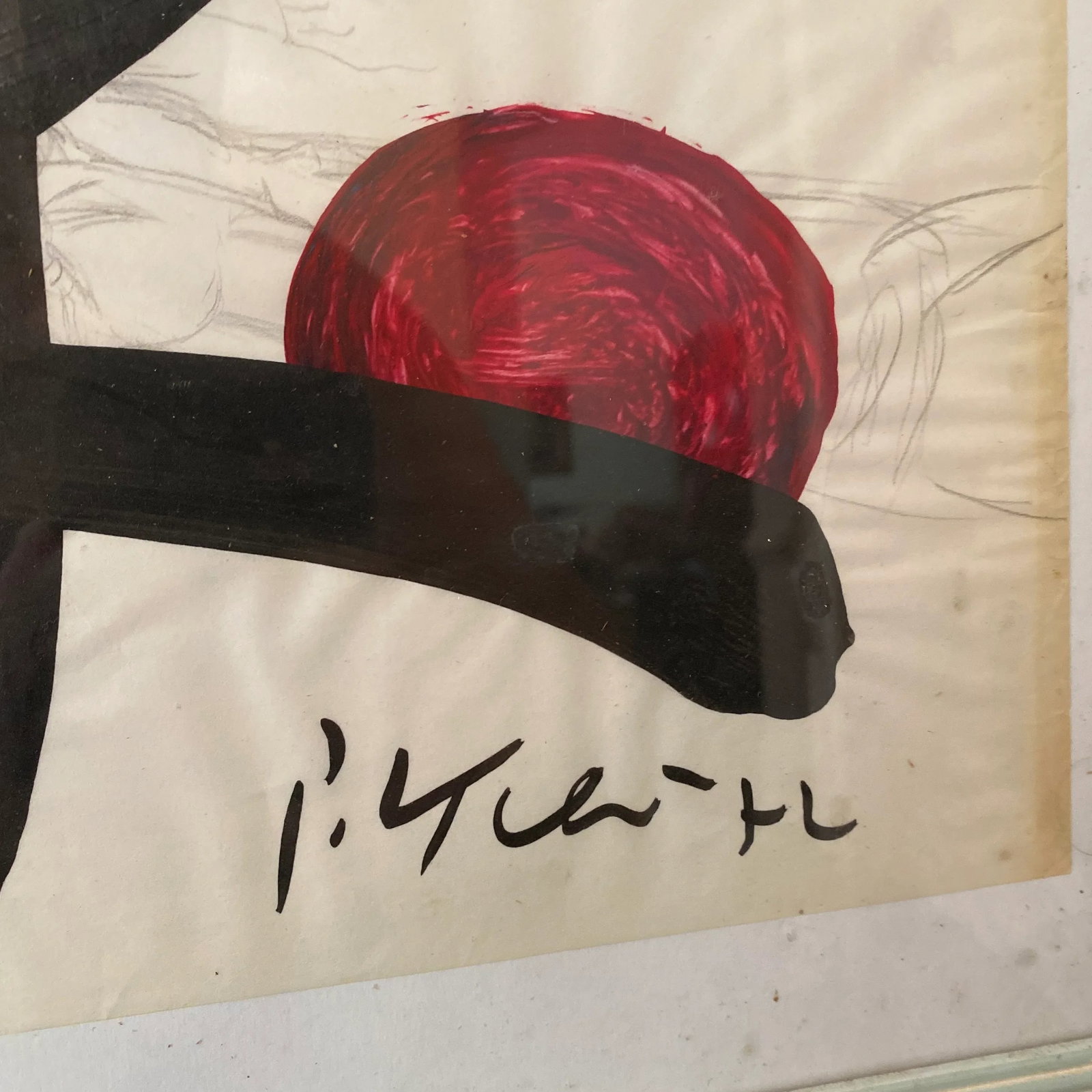 1970s Peter Keil Miro Abstract Painting, Framed - 2