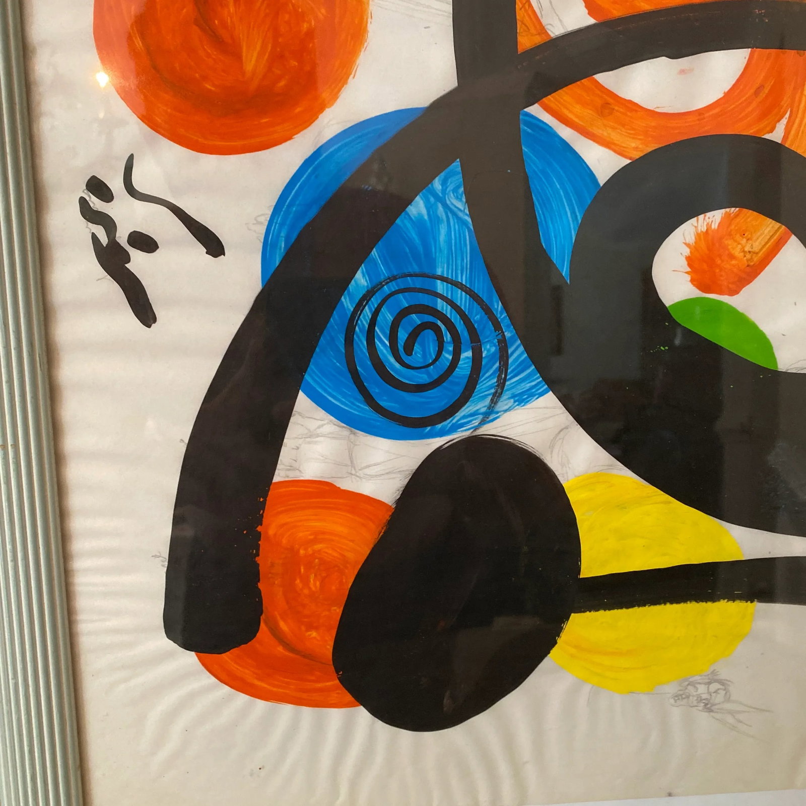 1970s Peter Keil Miro Abstract Painting, Framed - 3