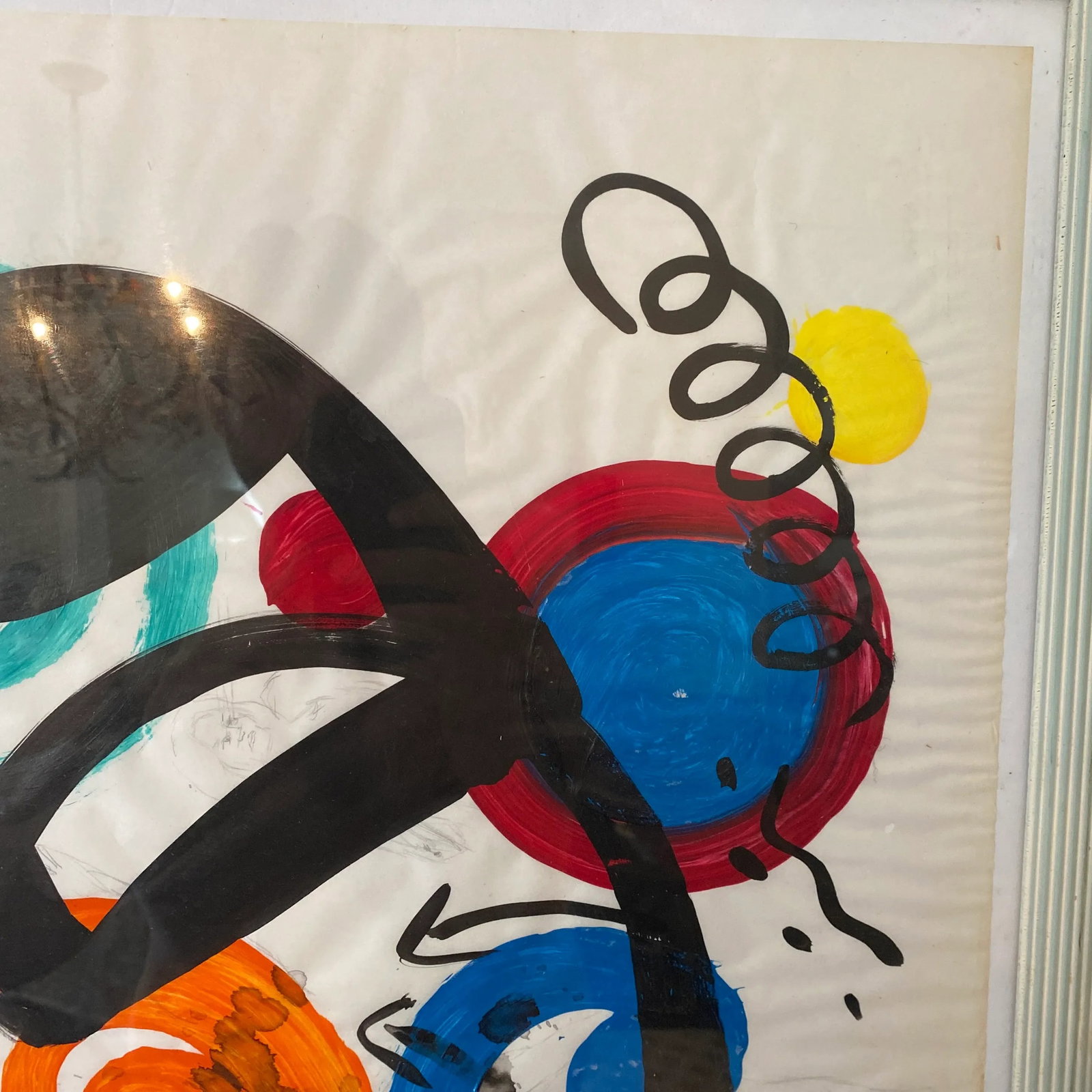 1970s Peter Keil Miro Abstract Painting, Framed - 5