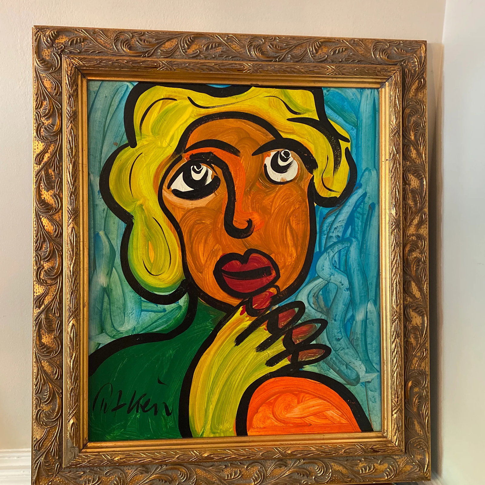 Late 20th Century Figurative Abstract Expressionist Acrylic Painting by Peter Keil, Framed - 11