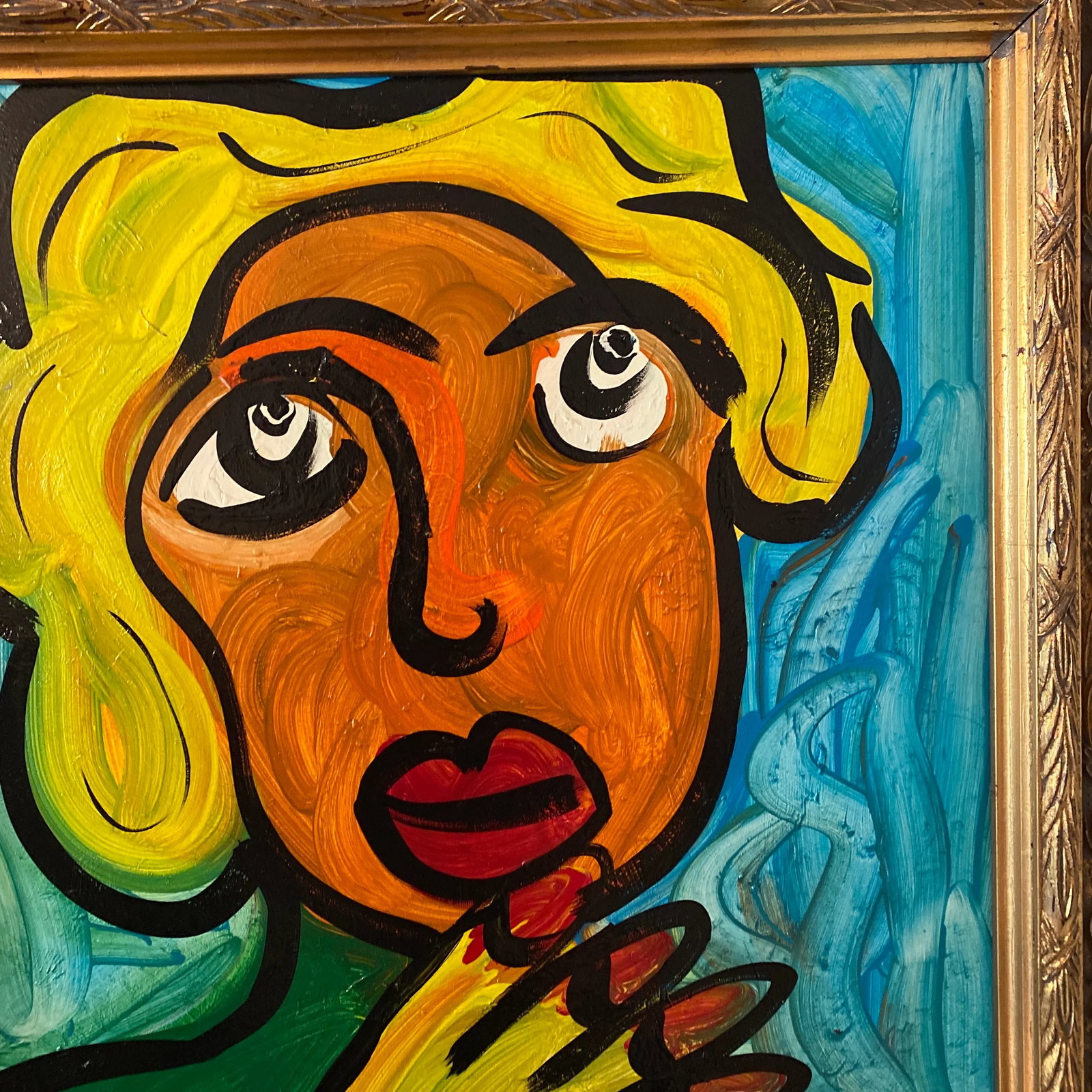 Late 20th Century Figurative Abstract Expressionist Acrylic Painting by Peter Keil, Framed - 3