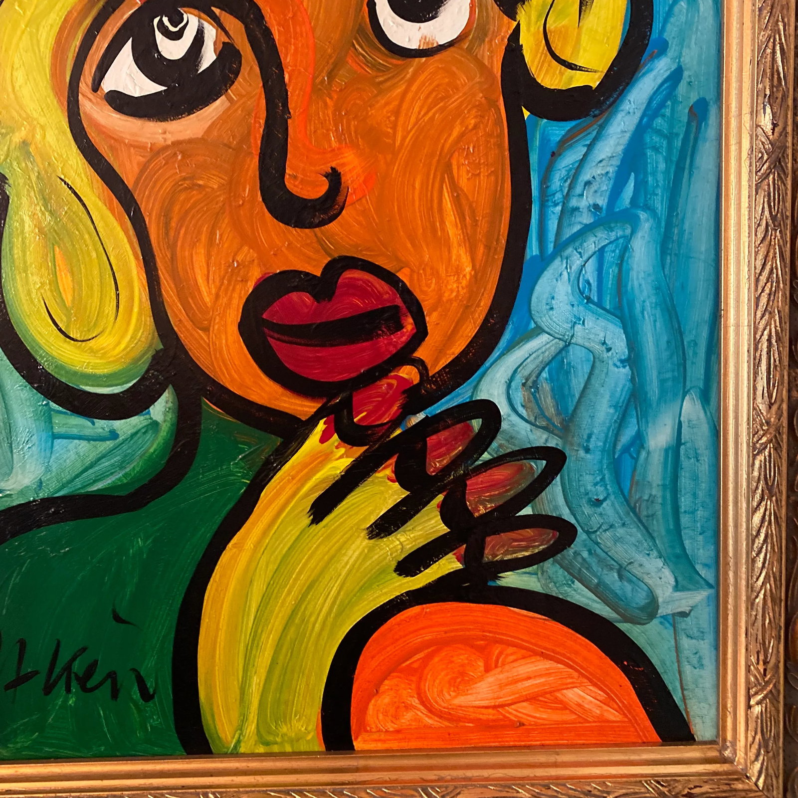 Late 20th Century Figurative Abstract Expressionist Acrylic Painting by Peter Keil, Framed - 4