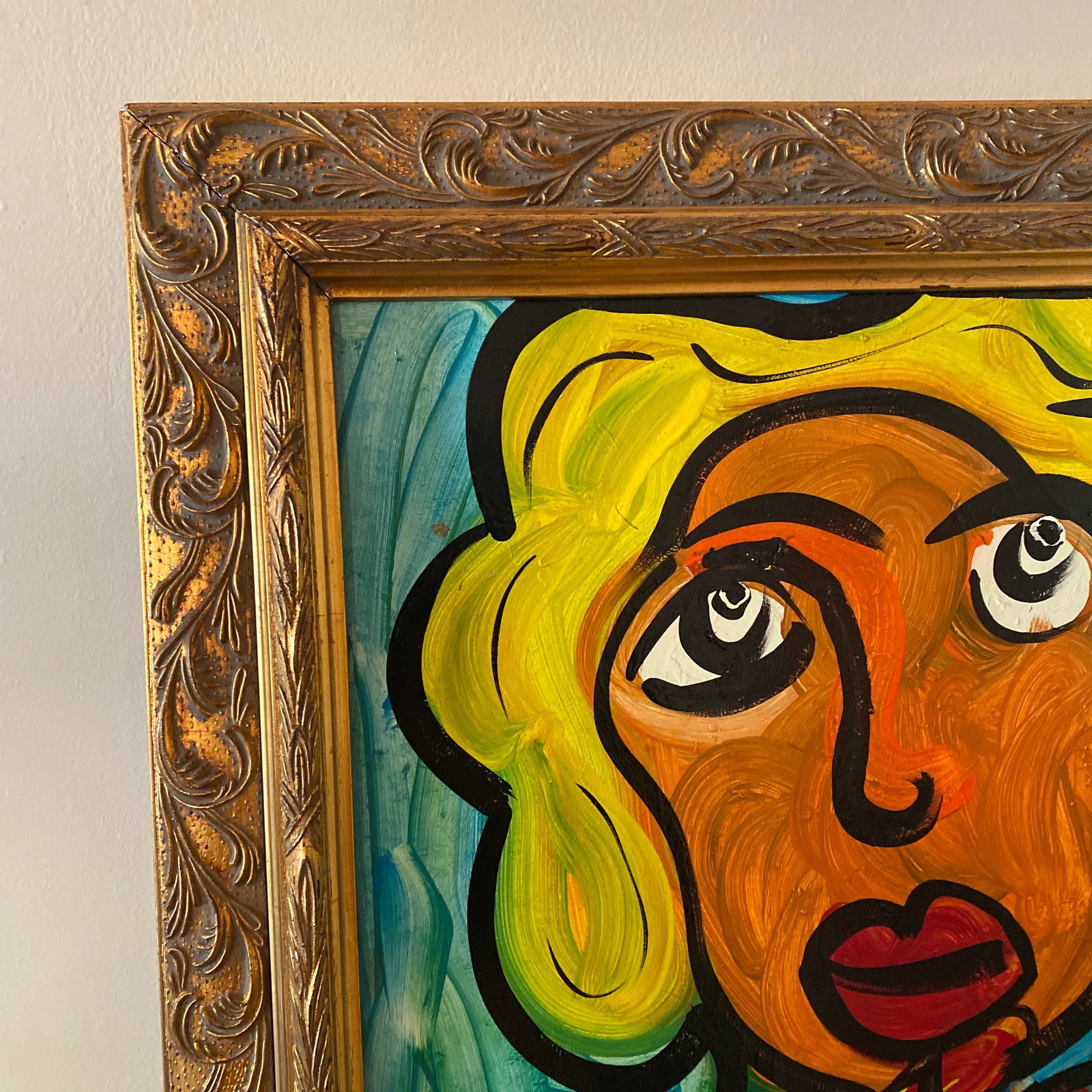 Late 20th Century Figurative Abstract Expressionist Acrylic Painting by Peter Keil, Framed - 5