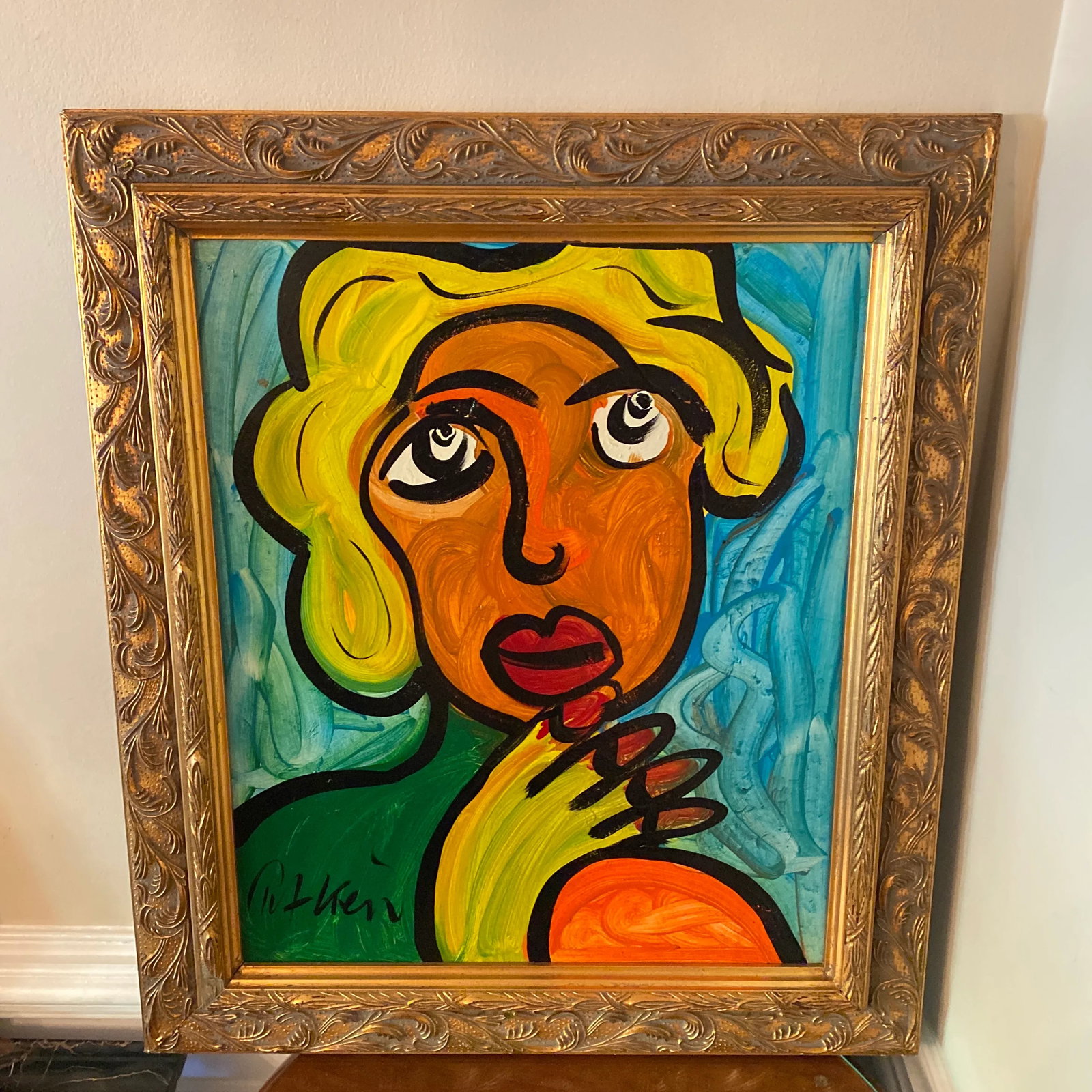 Late 20th Century Figurative Abstract Expressionist Acrylic Painting by Peter Keil, Framed - 9
