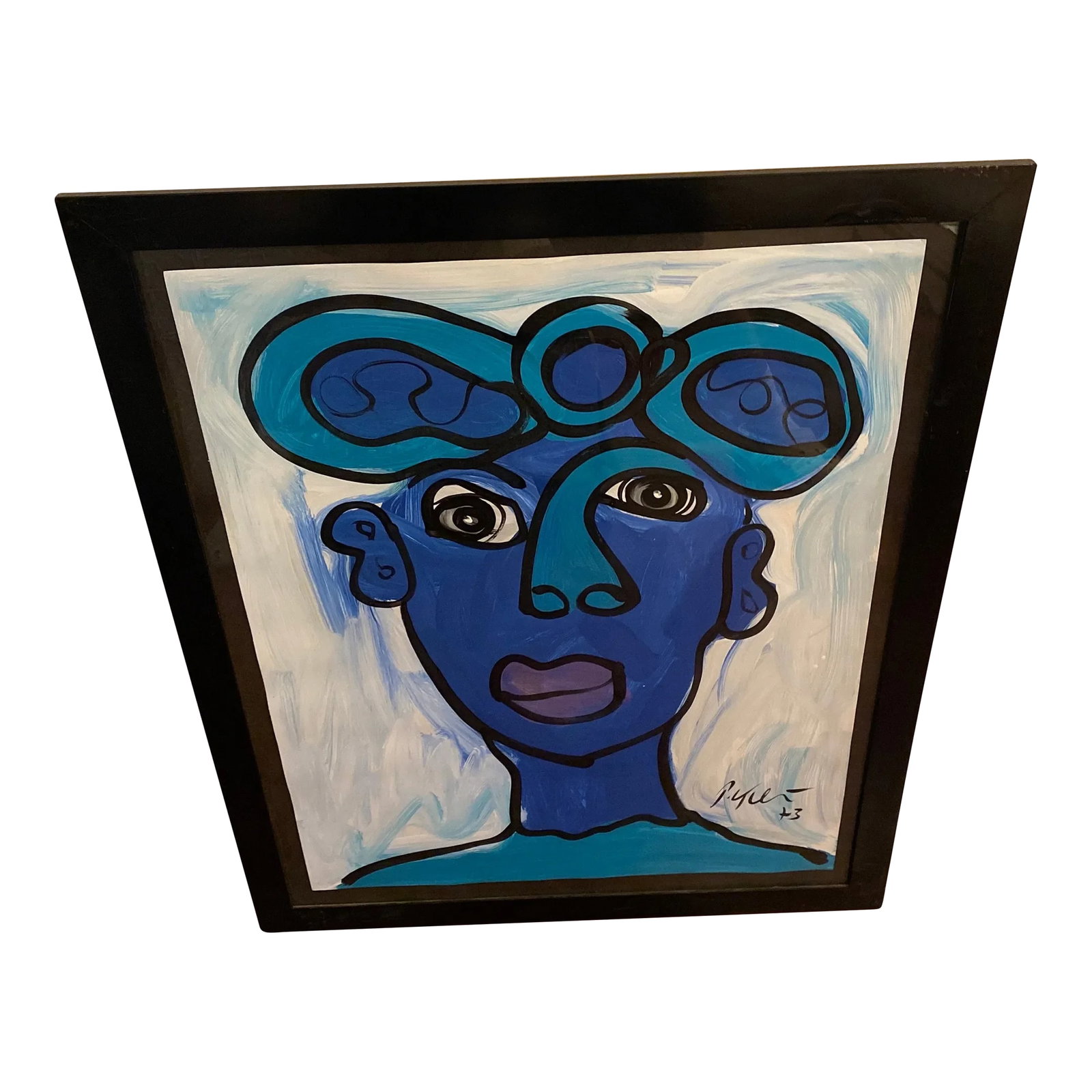 Peter Keil Original Blue Abstract Portrait Painting: Fantastic original paintings by Listed world renowned artist Peter Robert Keil (born 1942 Germany) Peter has self proclaimed to be the last of the living legend artists working in his career with