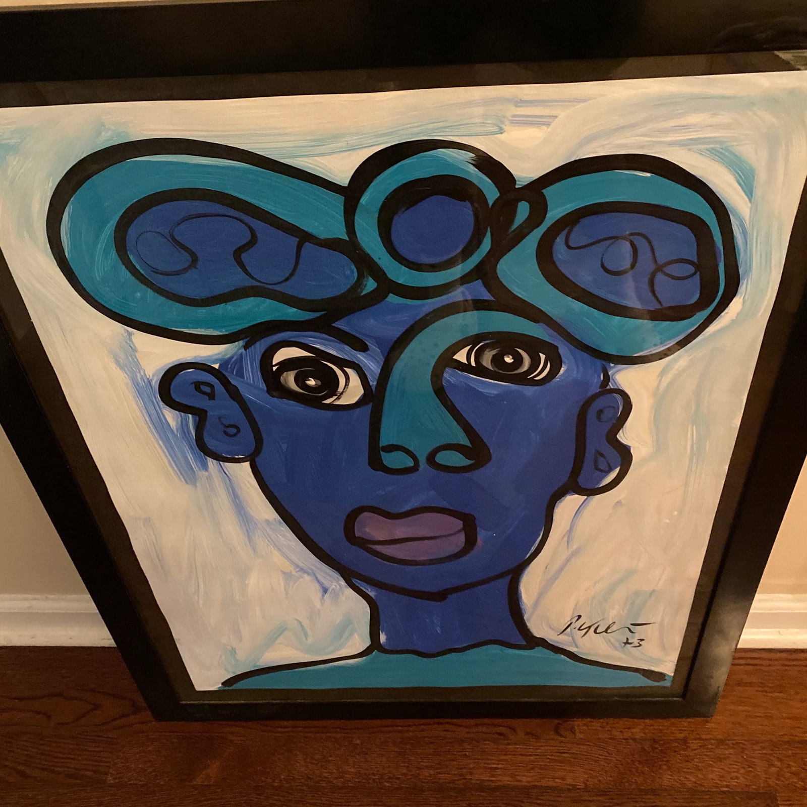 Peter Keil Original Blue Abstract Portrait Painting - 4