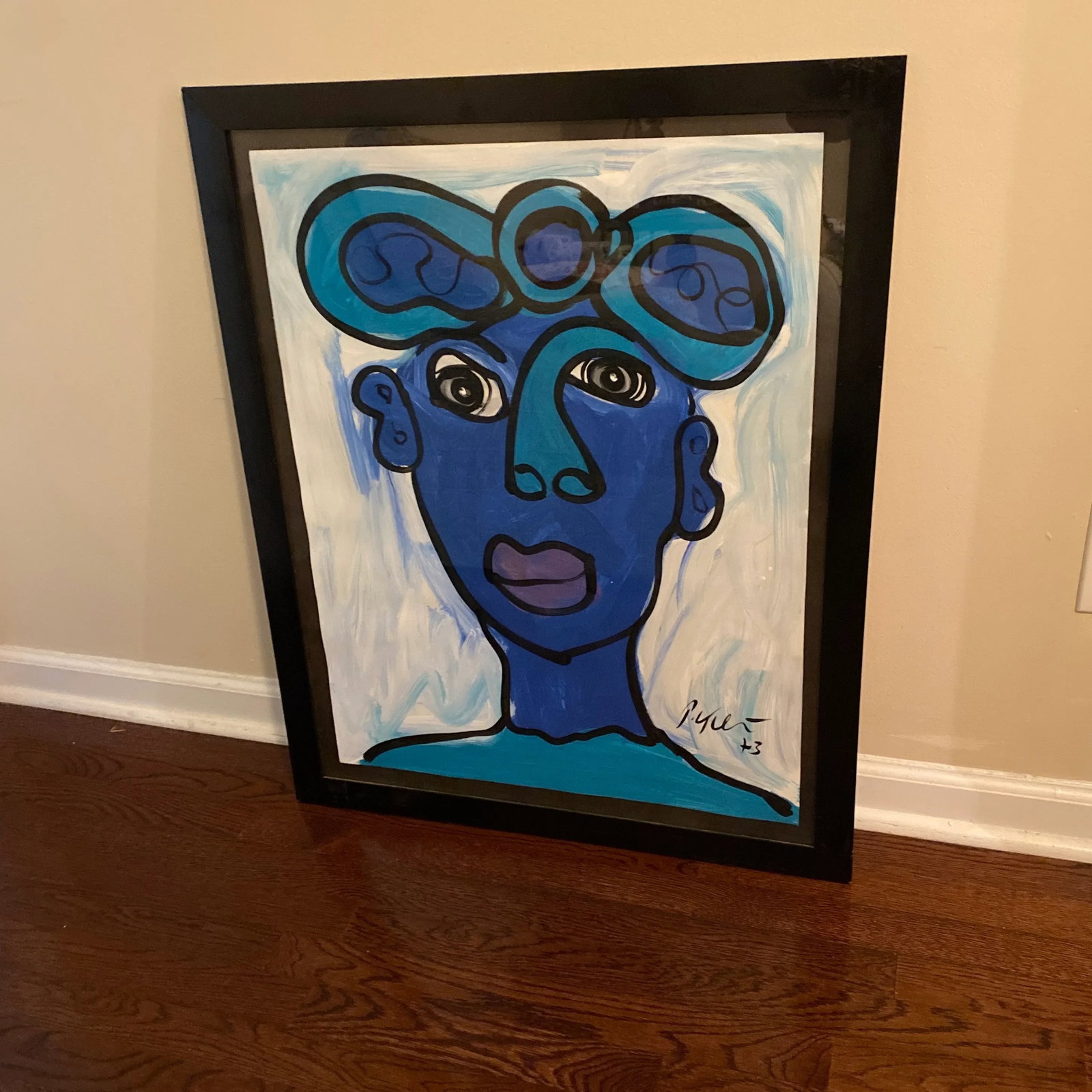 Peter Keil Original Blue Abstract Portrait Painting - 5