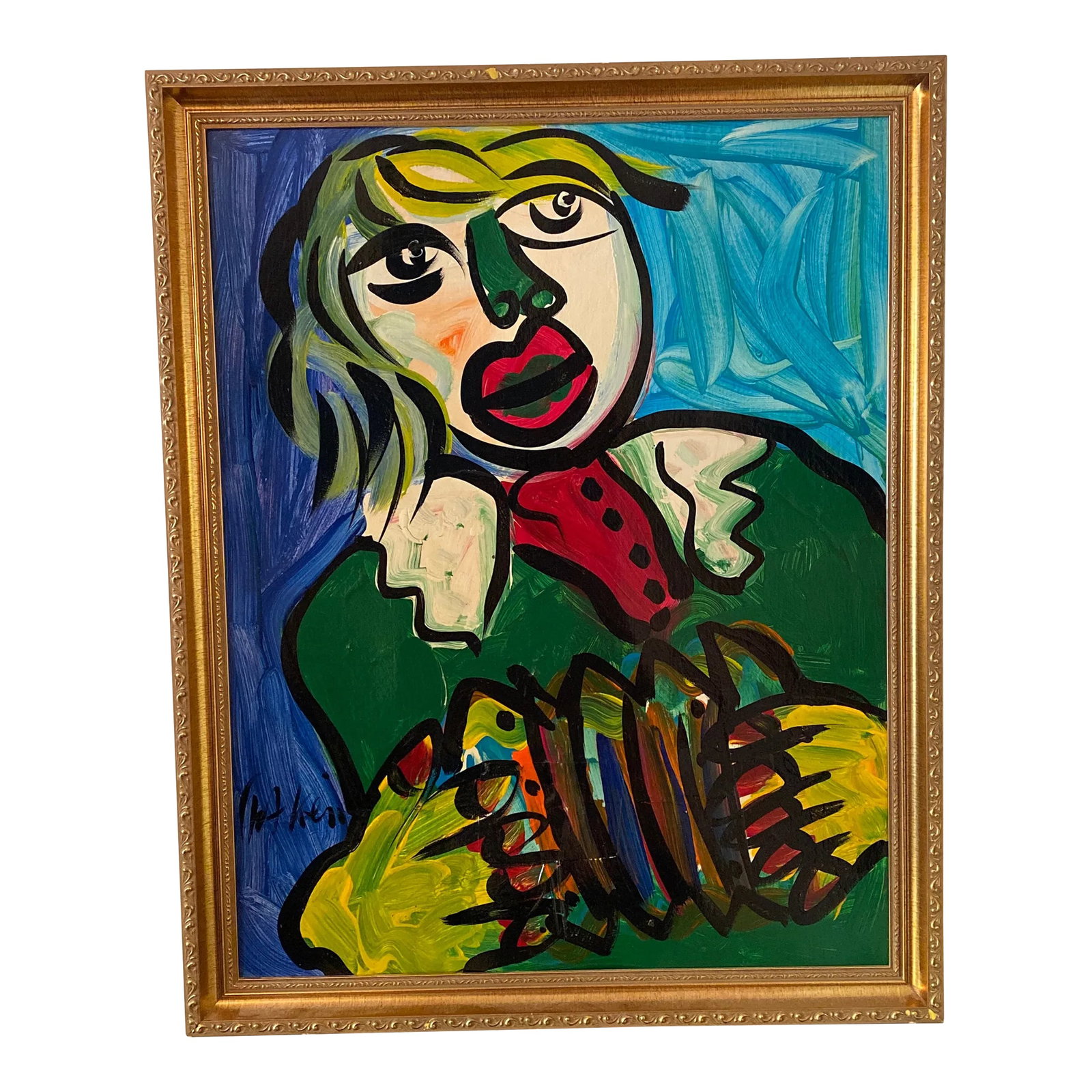 1970s Abstract Peter Keil Original Oil on Foam Board Framed Painting: Peter Keil is a German artist that focuses primarily on abstract expressionism. Keil painted with some of the greats including, Joan Miro, Andy Warhol and Pablo Picasso, to name a few. This piece is