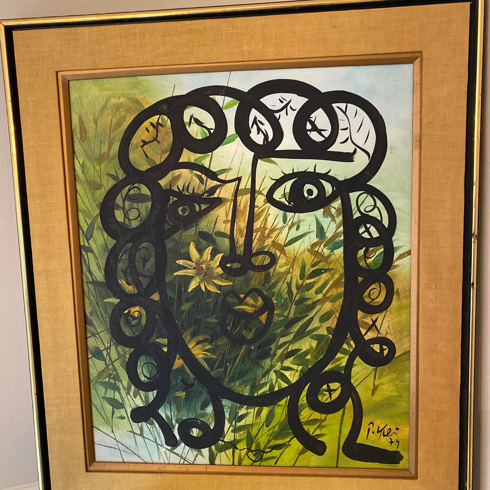 Abstract 1970s Painting by Peter Keil - Framed - 3