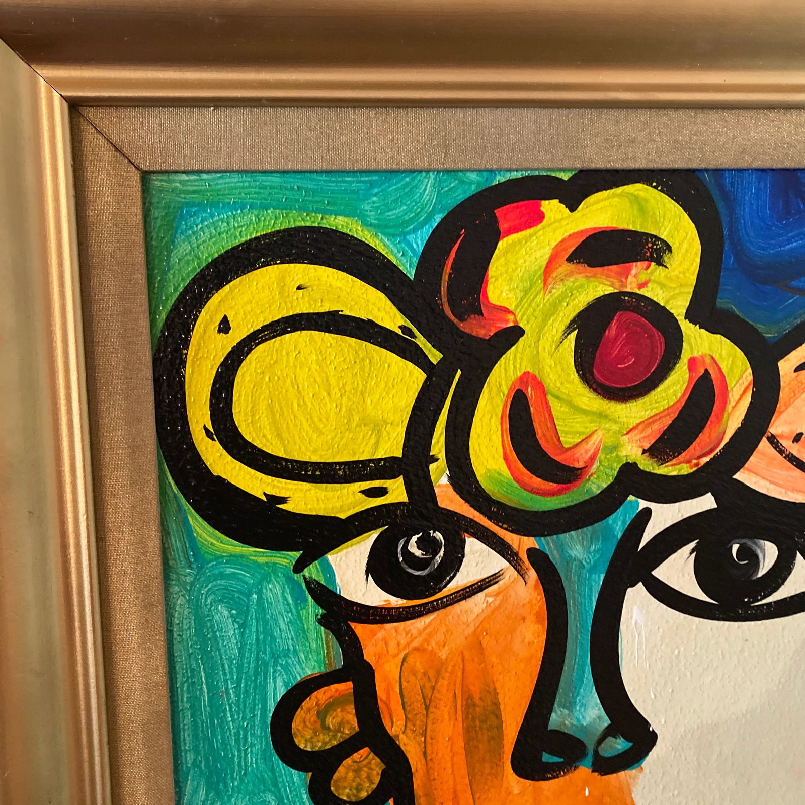 1970s Original Peter Keil Abstract Painting Framed - 2