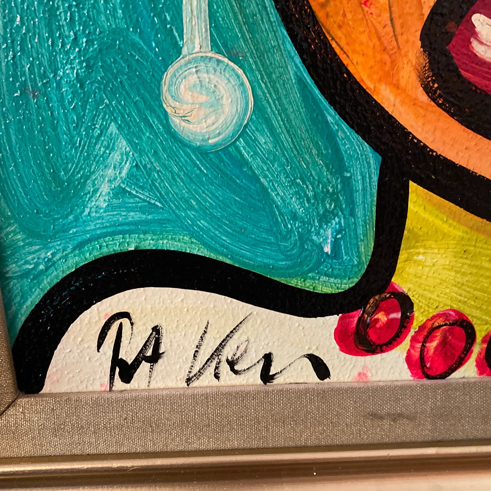 1970s Original Peter Keil Abstract Painting Framed - 5