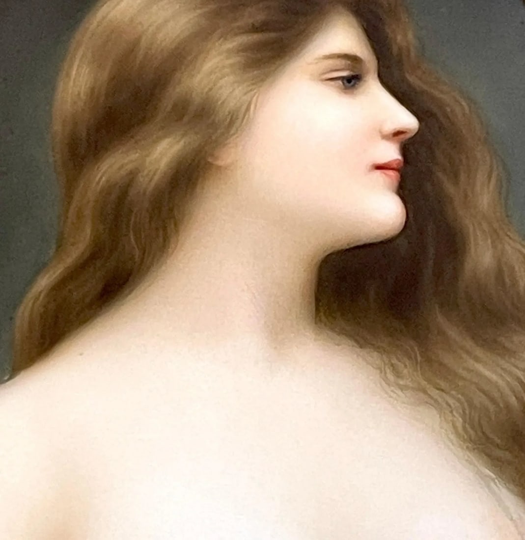 Hutschenreuther German Painting on Porcelain of a Beauty, Signed Wagner - 5