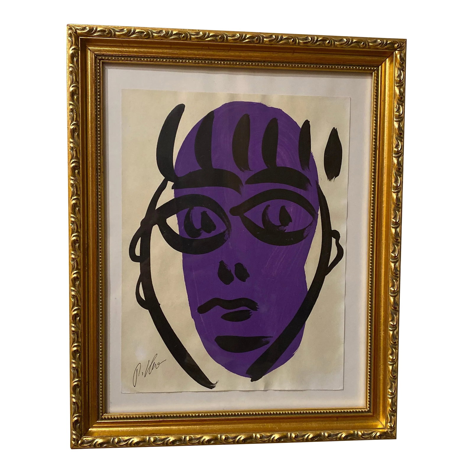 1970s Abstract Painting by Peter Keil, Framed: Peter Keil is a German artist that focuses primarily on abstract expressionism. Keil painted with some of the greats including Joan Miro, Pablo Picasso and Andy Warhol, to name a few. The purple in