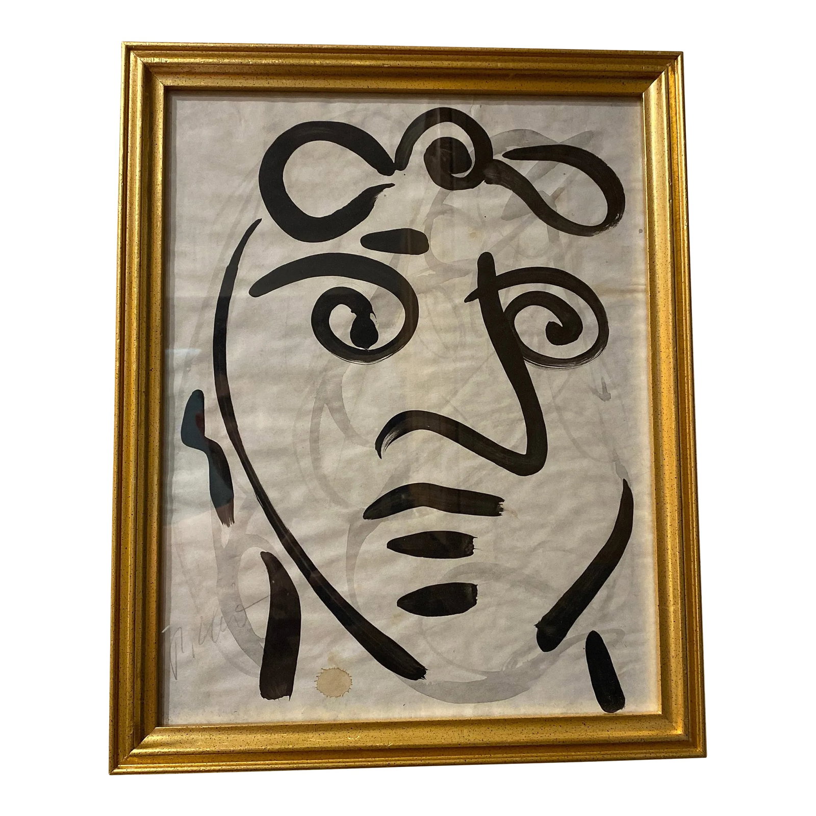 1970s Peter Keil Original Black & White Abstract Portrait Painting, Framed: Fantastic original painting by Listed world renowned artist Peter Robert Keil (born 1942 Germany) Peter has self proclaimed to be the last of the living legend artists working in his career with
