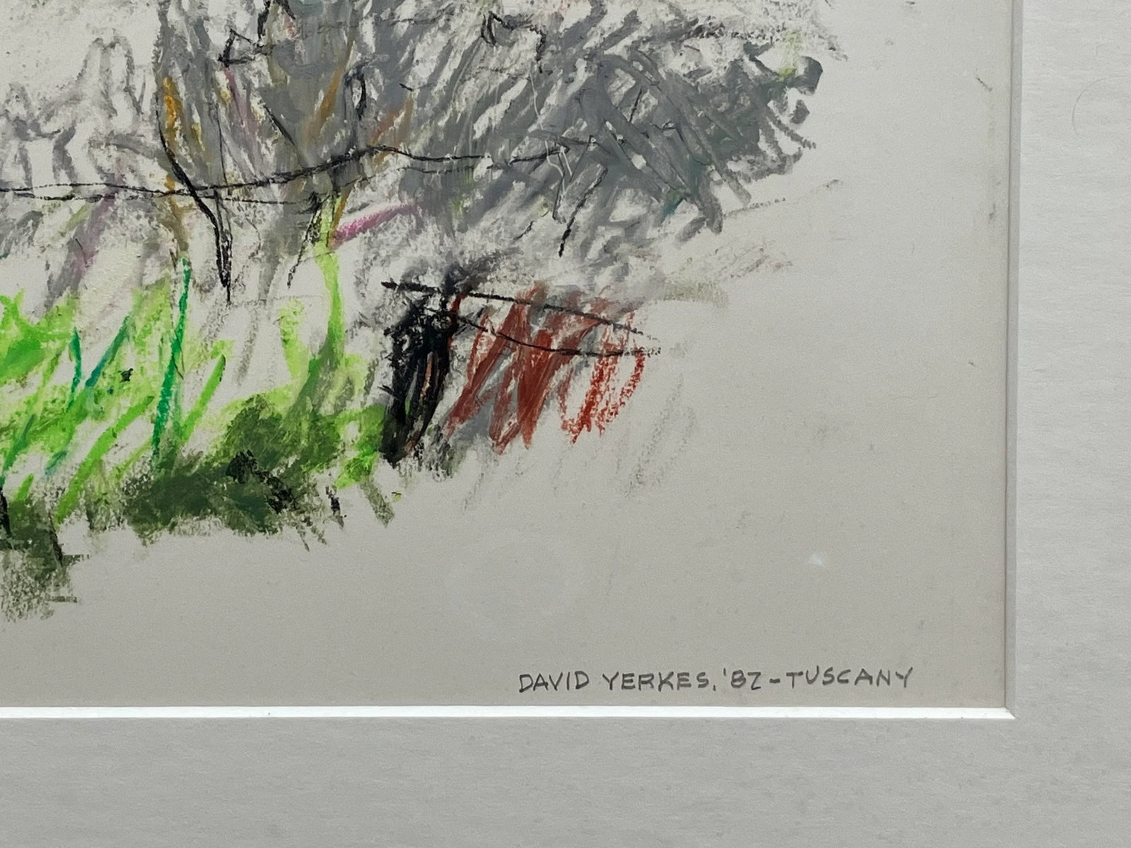 Original Artwork on Paper in Fine Gallery-Style Presentation, Tuscany, 1982, American Listed Artist, - 4