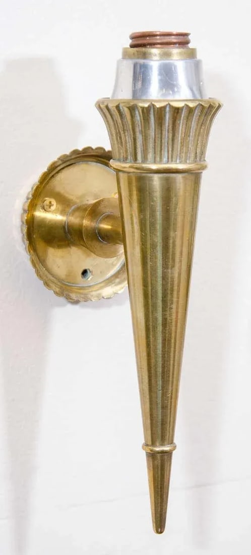 Pair of Midcentury Bronze Sconces Attributed to Genet and Michon, France 1950s - 4
