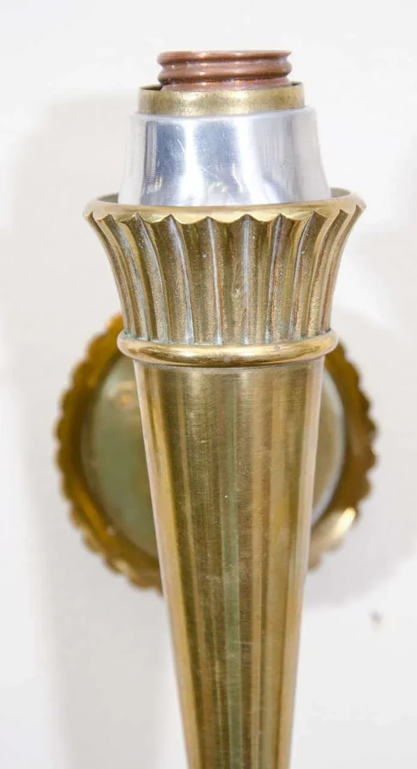 Pair of Midcentury Bronze Sconces Attributed to Genet and Michon, France 1950s - 5