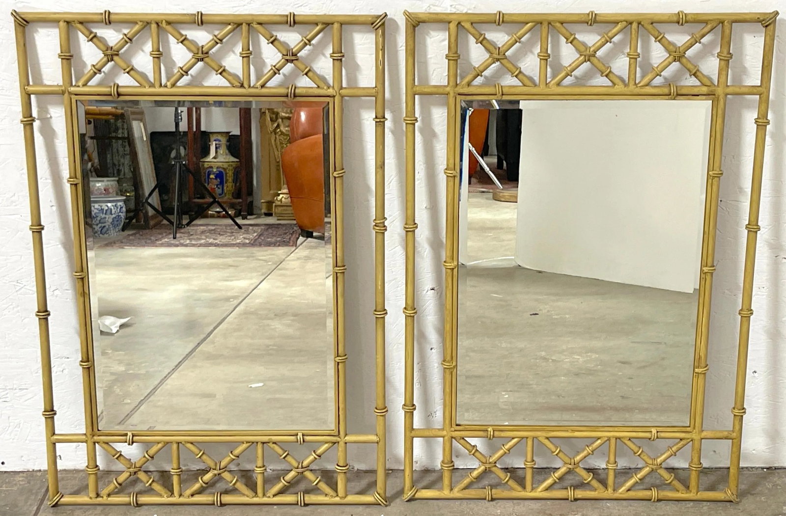 Italian Tole Faux Bamboo Mirrors - a Pair - 6