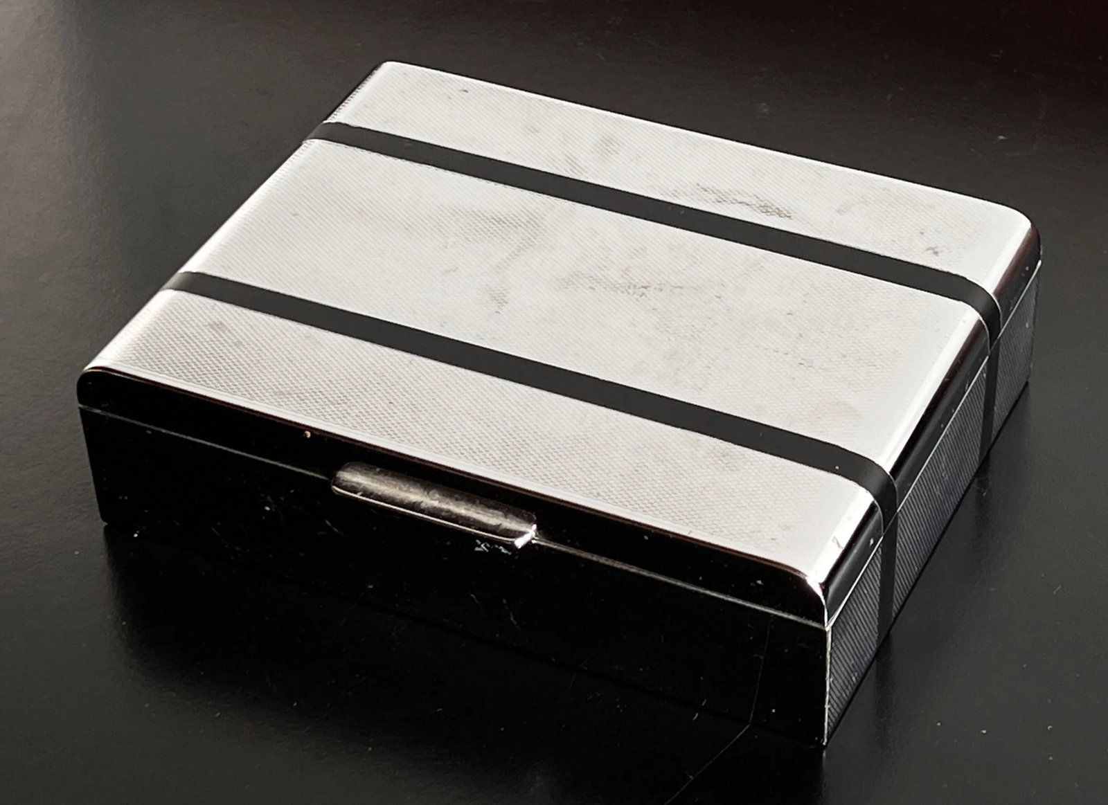Vintage 1930's American Art Deco Silver Plated Double Deck Playing Card Case / Box - 2