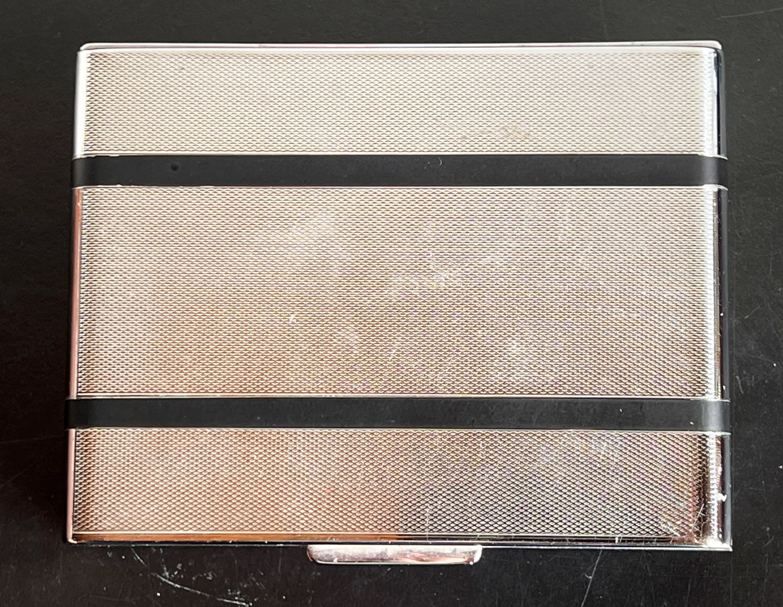 Vintage 1930's American Art Deco Silver Plated Double Deck Playing Card Case / Box - 5