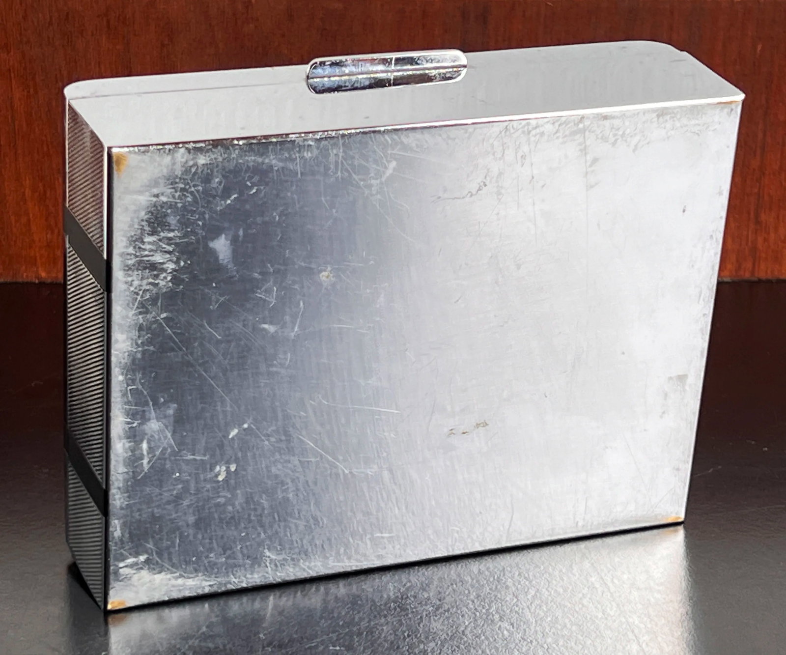 Vintage 1930's American Art Deco Silver Plated Double Deck Playing Card Case / Box - 6